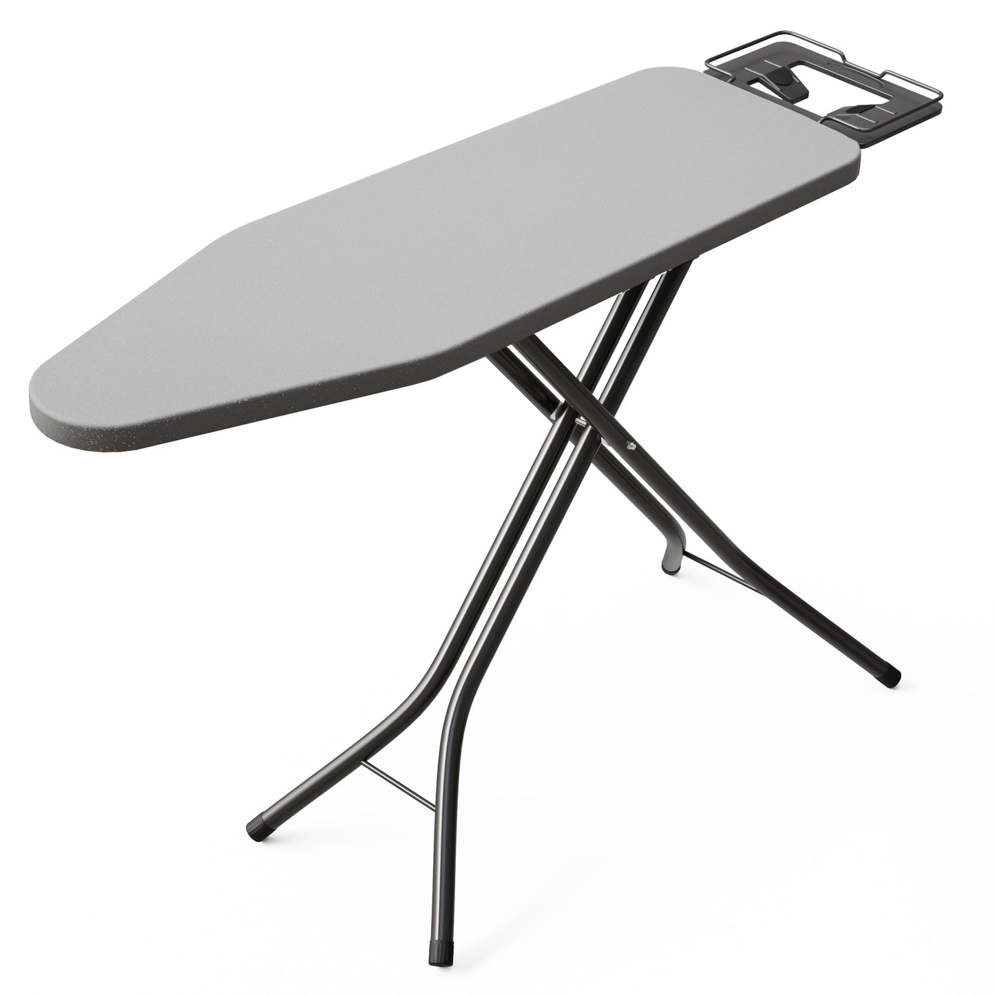 BEWISHOME Foldable Ironing Board, Compact Iron Board with 7 Adjustable Heights and Safety Iron Rest, Ironing Stand with Cover and Pad for Heat Resistance, for Laundry Room 43" X 13" Grey KYB01B
