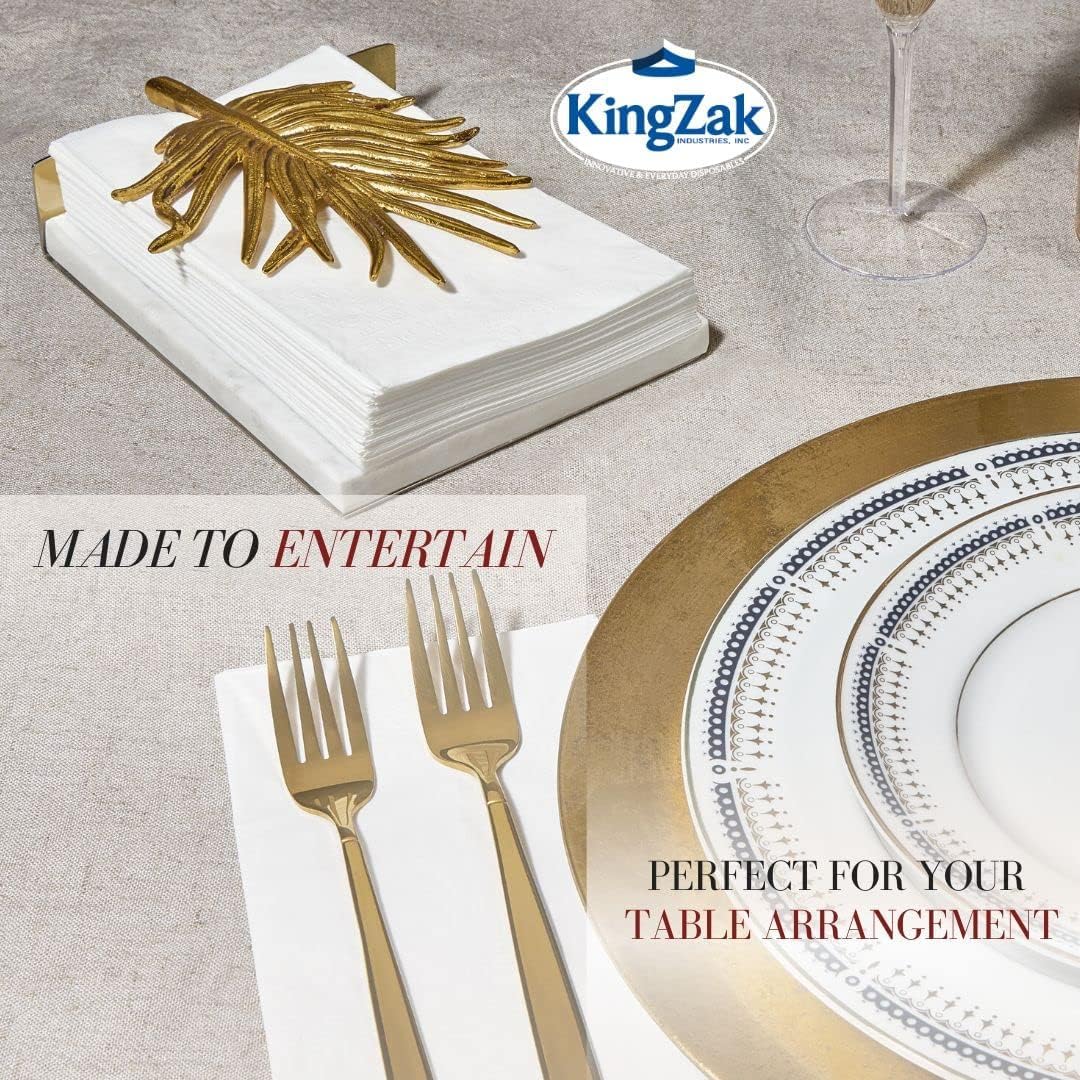 400 White Dinner Napkins 2-Ply - Eight Fold - 16.5"X15" - Dinner Napkins Disposable, Guest Bathroom Essentials, Perfect For Wedding, Bridal Shower Napkins And Party, Napkins Bulk