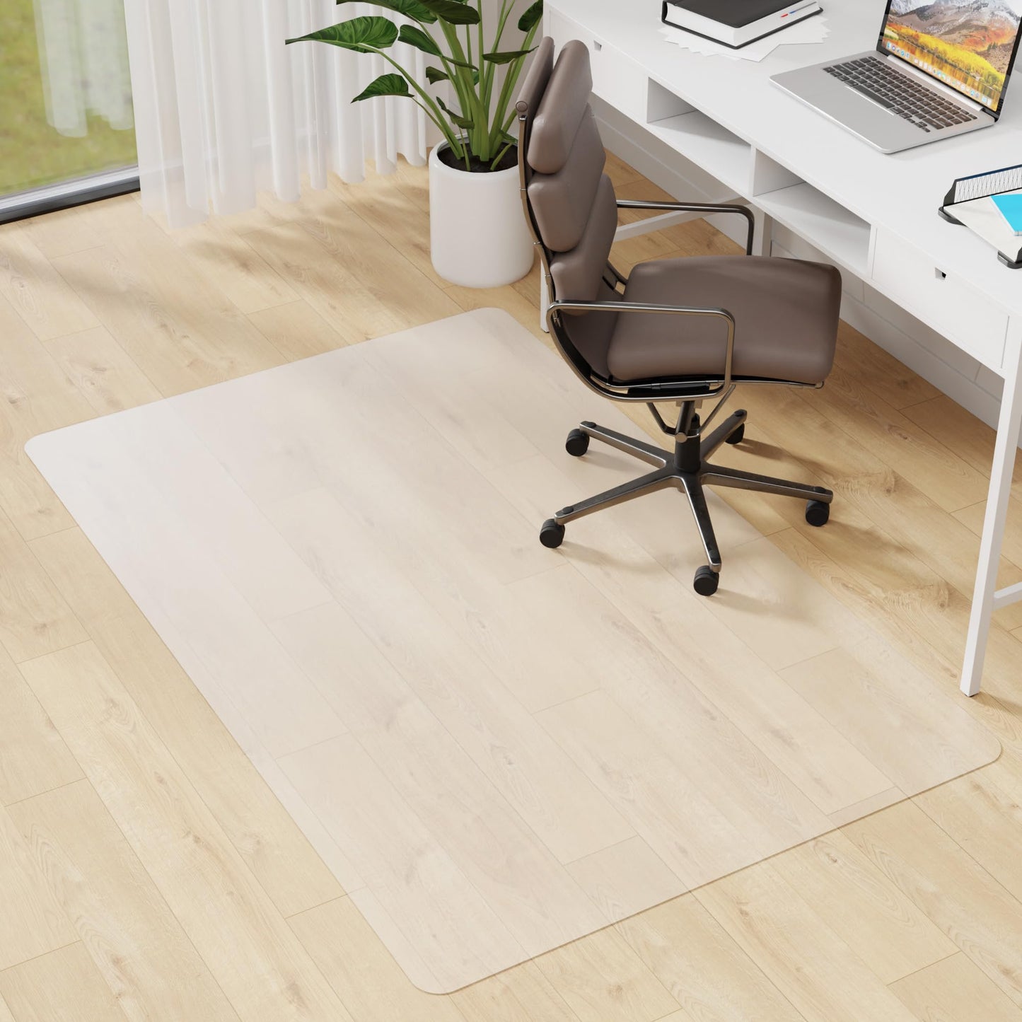 Cybstrax Office Chair Mat for Hardwood Floor - 36 x 48'', Transparent Computer Desk Chair Mat Easy Glide Floor Protector Mat for Rolling Chairs Office & Home