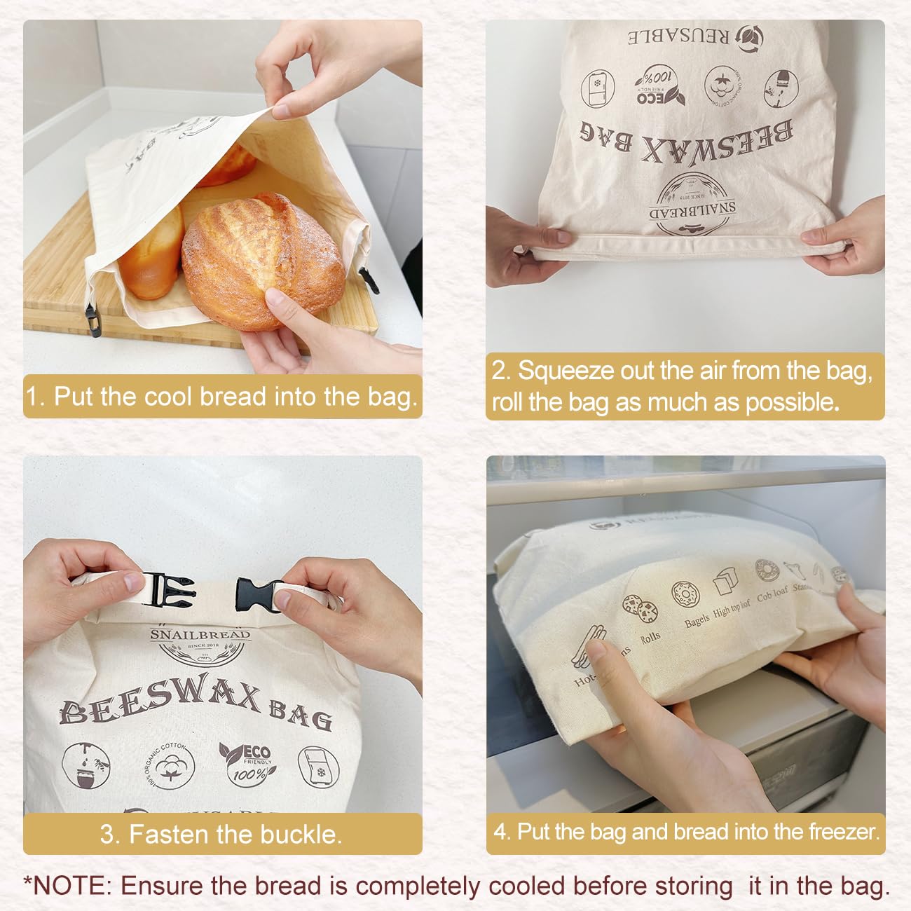 Reusable Beeswax Bread Bags for Sourdough: XL Eco-Friendly Fresh Food Storage (13x17in, 2 Pack) | Moisture Lock, Sustainable Homemade Bread Preservation