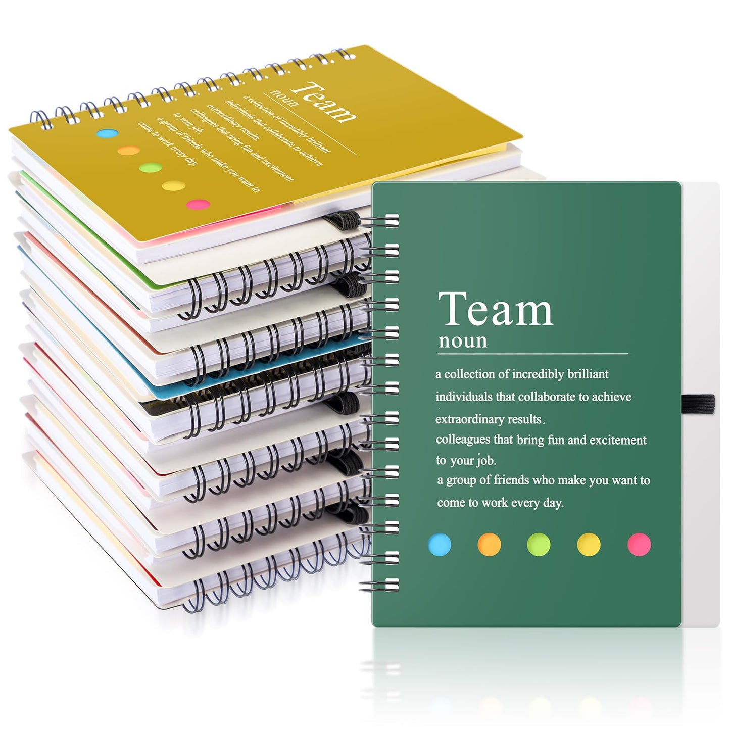Feifeiya 24 Pcs Team Appreciation Gifts Bulk for Employee Inspirational Spiral Notebooks with Sticky Notes Thank You Gifts for Coworkers Staff Teachers Nurses CNA Week (Bright Color)