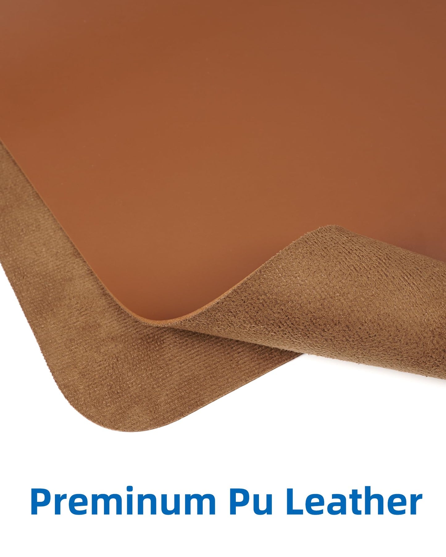 Leather Desk Pad Protector,Mouse Pad,Office Desk Mat, Non-Slip PU Leather Desk Blotter,Large Desk mat,Waterproof Keyboard mat for Office/Home/Decor (Brown,48" x 24")
