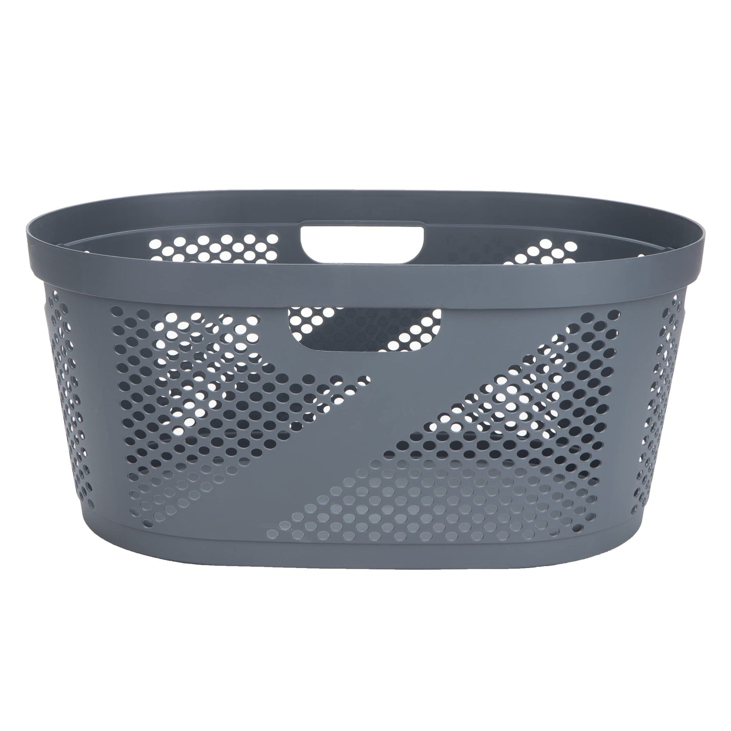Mind Reader 40L Ventilated Laundry Baskets, Lightweight Clothes Hamper with Cutout Handles for Bathrooms and Closets, Plastic, Set of 2, Gray