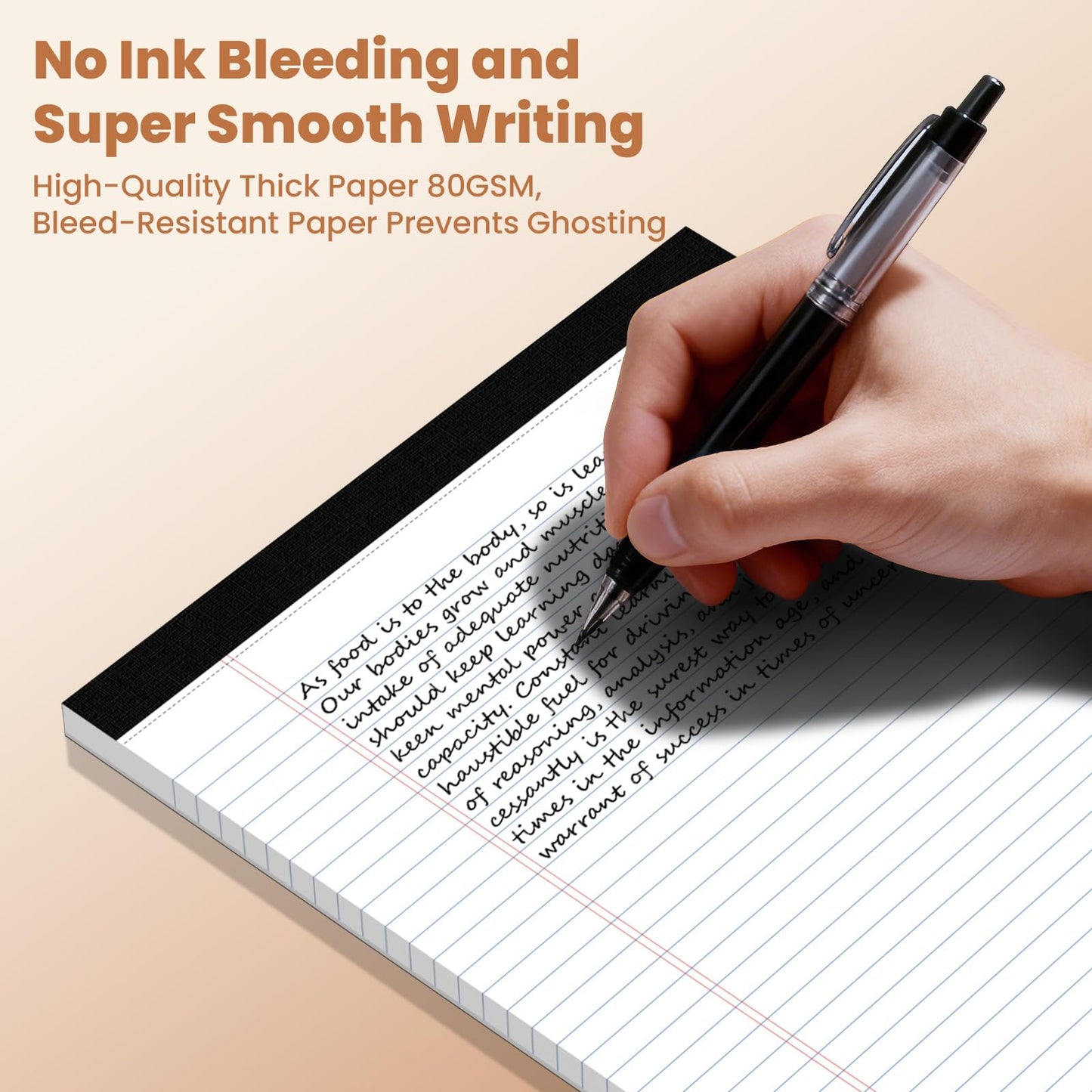 24Packs Legal Pads 8.5 x 11 Inch, 50Sheets/Pack, College Ruled & Perforated White Writing Pads, Pads of Paper 8.5 x 11, Lined Note Pads with Sturdy Backing for Office, Business & School Supplies