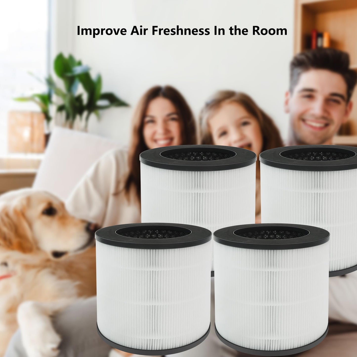 BesReyDa 4 Pack 14 Replacement Filter Compatible with MA Series 14/14B/14W Air PuriFier, 3-in-1 Filtration Contains Pre-Filter, True H13 HEPA and Activated Carbon (4 Pack)