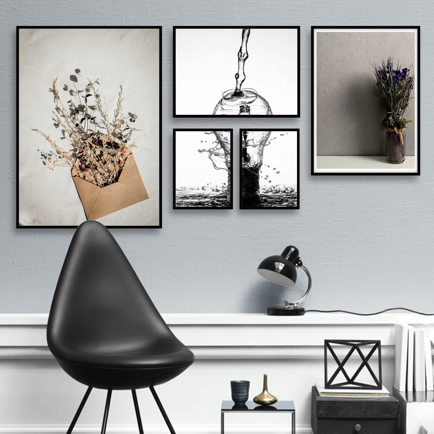 ijuerybai Black 16x20 Picture Frame Set of 3, High Transparent Frame for 16 By 20 Photo Collage Canvas Poster Size Wall Mount and Tabletop Horizontally Vertically (Black, 16 x 20 inches)