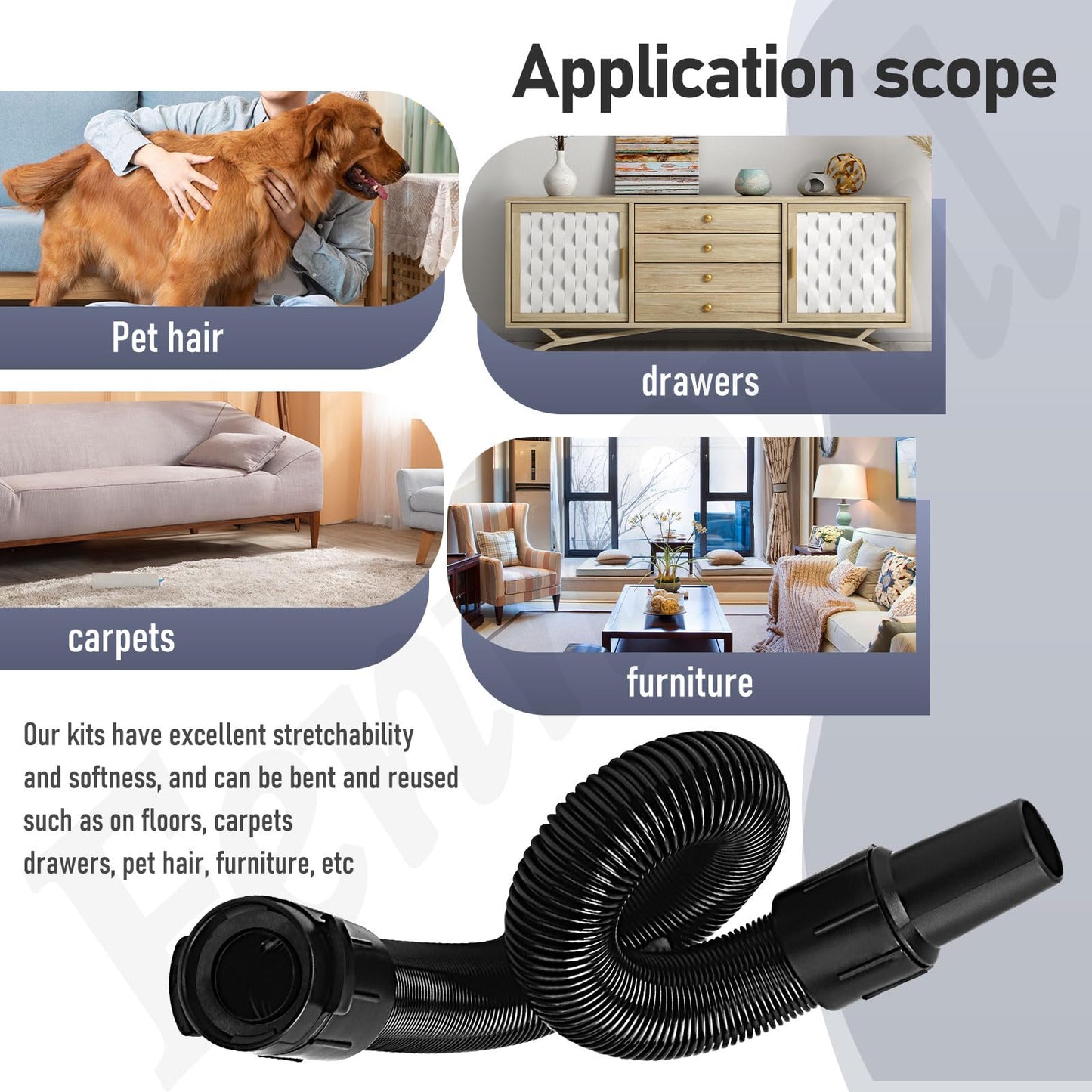 104961 Hose Assembly/Vacuum Cleaner Hose Compatible with Pro-Team 1200XP 1500XP 1500 15XP Upright Vacuum, Excellent ductility