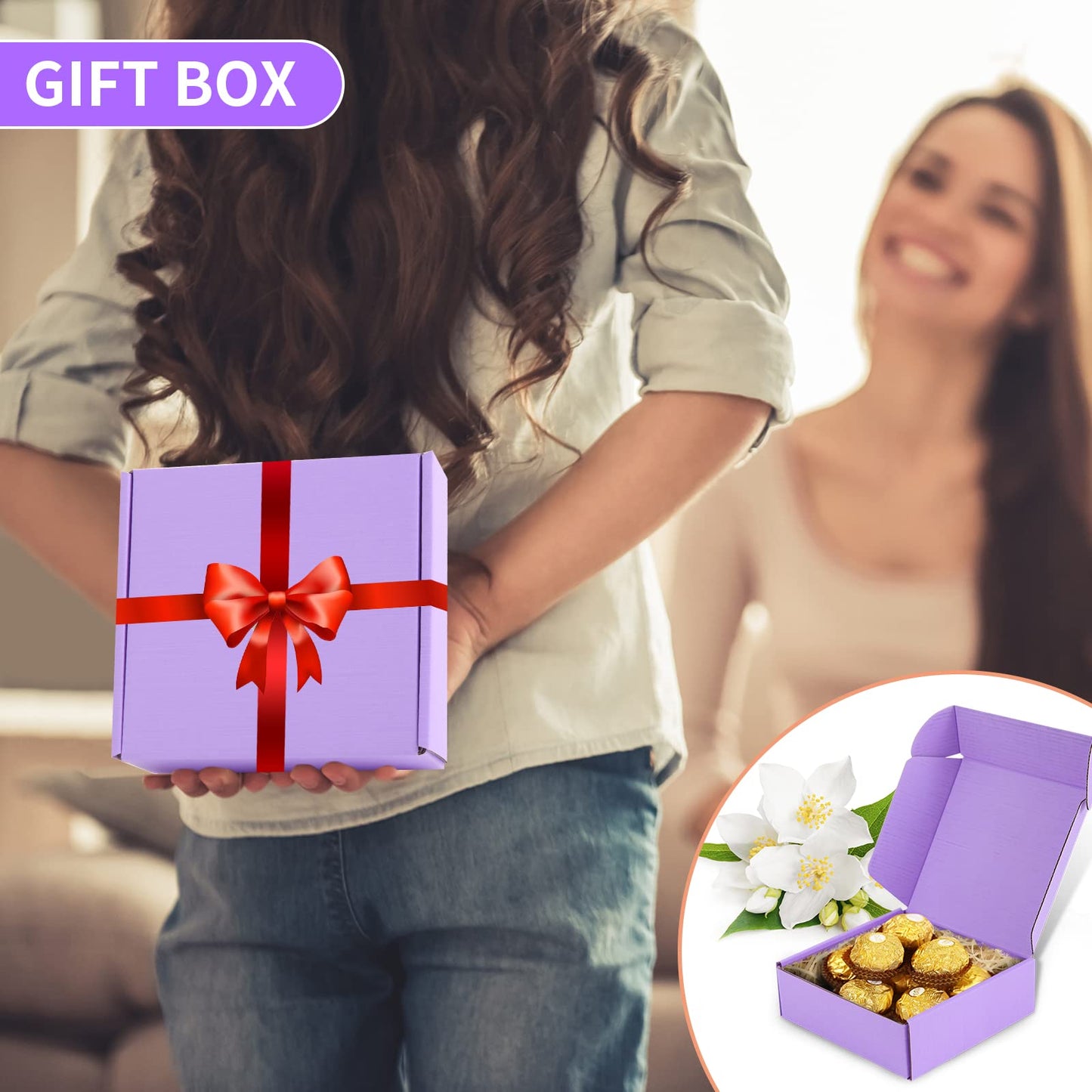 AIYUNNI 25 Pack Small Shipping Boxes Purple Corrugated Cardboard Box 13x10x2 inches，Corrugated Box for Packaging Small Business,Mailing Packing Literature Mailer,Shipping Gift Boxes