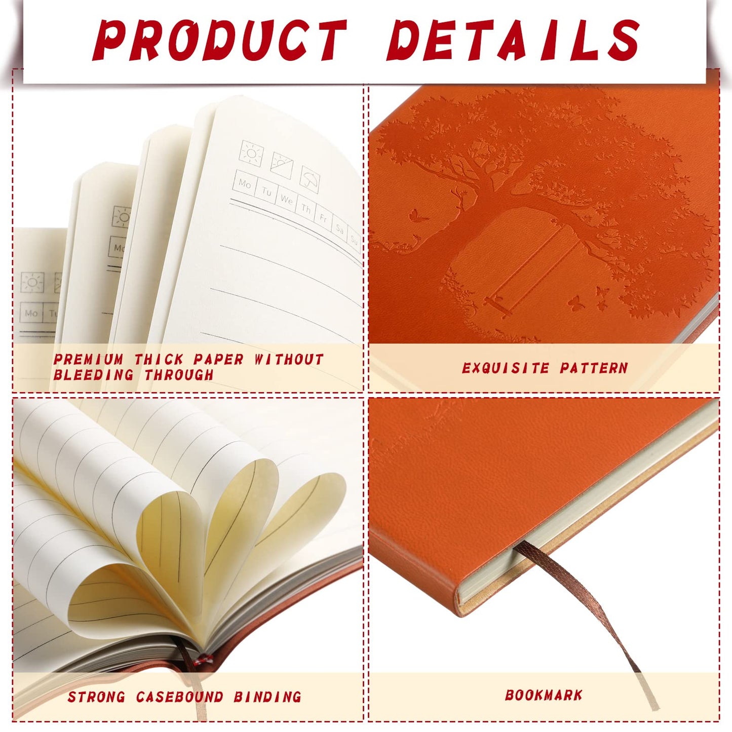 TaoBary 24 Pcs A5 PU Leather Journals Bulk Colorful Tree Journal Notebook Soft Leather Cover Lined Ruled Writing Notebook for Administrative Professionals Nurse Teacher Volunteer (Bright Colors)
