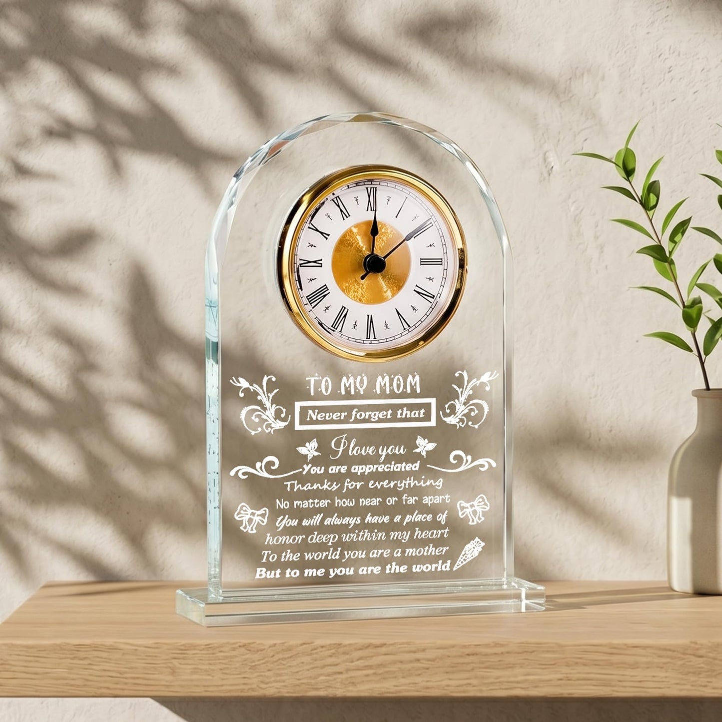 Arikyrist Mothers Day Crystal Clock Gifts for Mom from Daughter Mom Gifts for Birthday Retirement Anniversary Thanksgiving Christmas