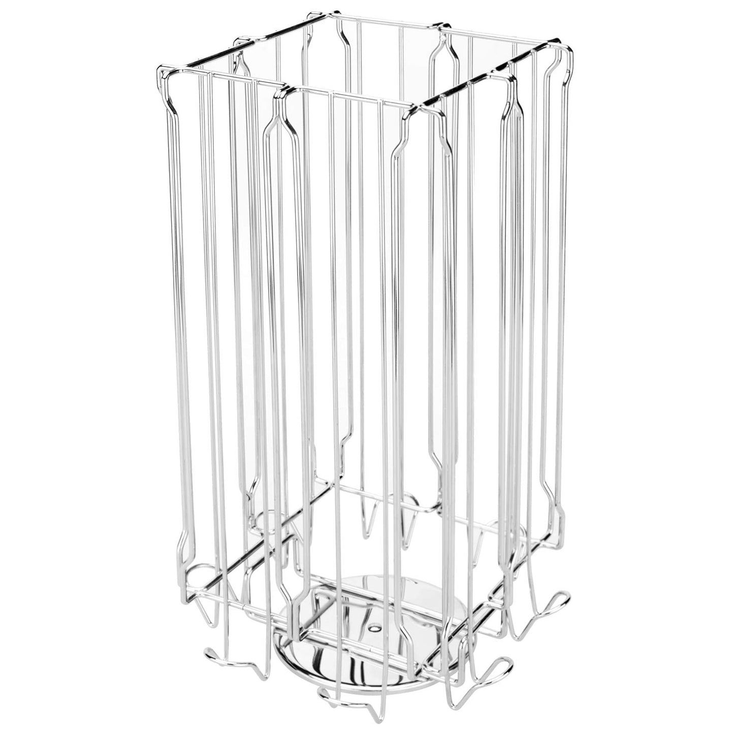 MyGift 48 Pod Stainless Steel Silver Metal Coffee Pod Holder Storage Organizer Stand with 360 Degree Rotating Carousel with Sleeve Storage Compartment, Compatible with Nespresso Vertuo Capsule
