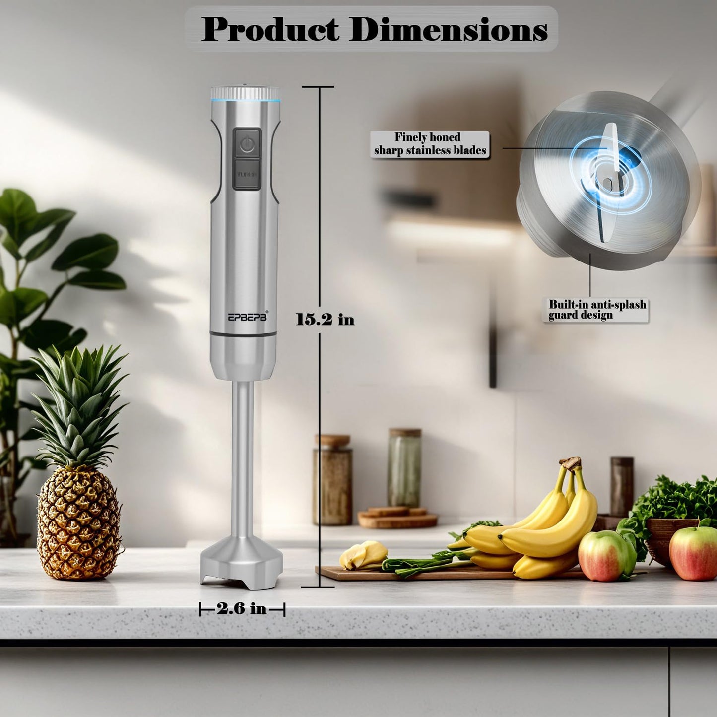 Handheld Immersion Blender Bundle, 1000W Powerful 12-in-1 Set for Smoothies,Orange Juicer,Minced meat,Milk frother,Egg Beater, Dough Hook, Vegetable Chopper, Potato Masher