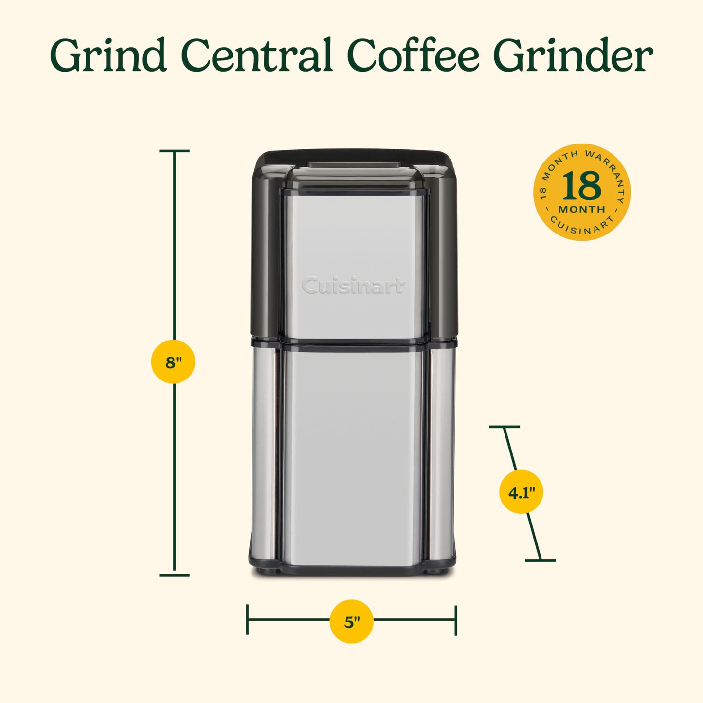 Cuisinart DCG-12BC Grind Central Coffee Grinder, Blade, Silver