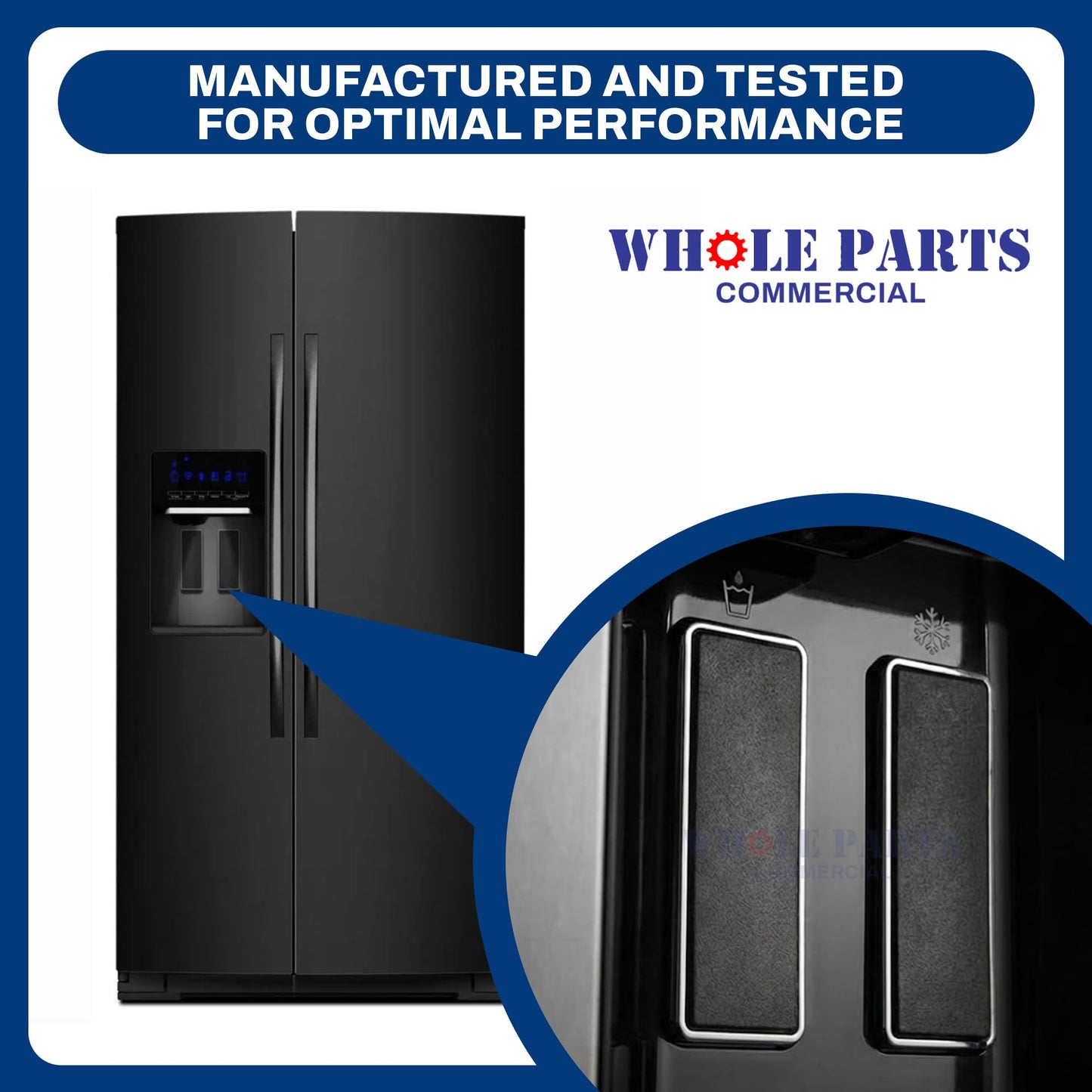 Upgraded Whole Parts Refrigerator Ice or Water Dispenser Actuator Pad Part# W11624941 - Replacement & Compatible with Some Kitchen Aid and Whirlpool Refrigerators