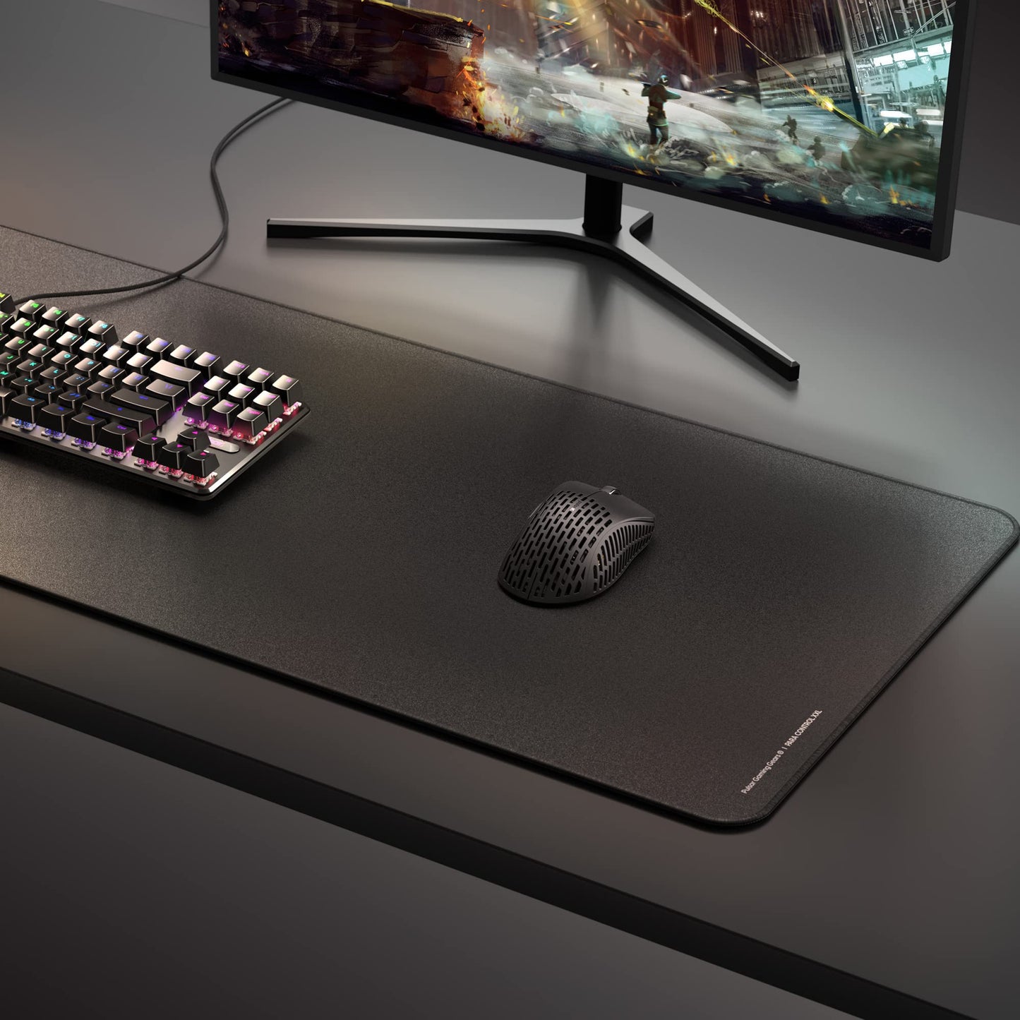 Pulsar - Paracontrol XXL Esports Level Premium Gaming Mouse Pad v2 - Medium to High Speed Pad Stitched Edge Durable Hybrid Top Surface 35 x 16 in (XXL, Black)