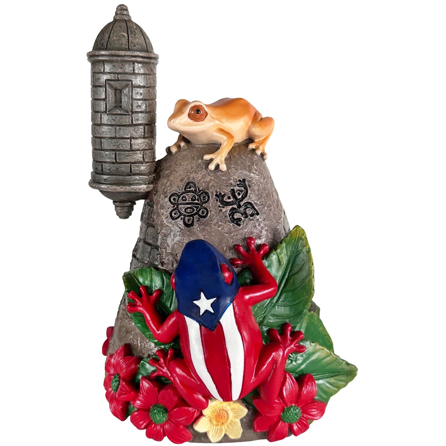 JULYSVE Limited Edition Puerto Rico Souvenirs, Puerto Rican Coqui with Sound, Boricua Themed Atabey Taino Goddess, Coqui Taino Sun Symbol, Old San Juan Garita Morro Taíno Art, Battery Not Included