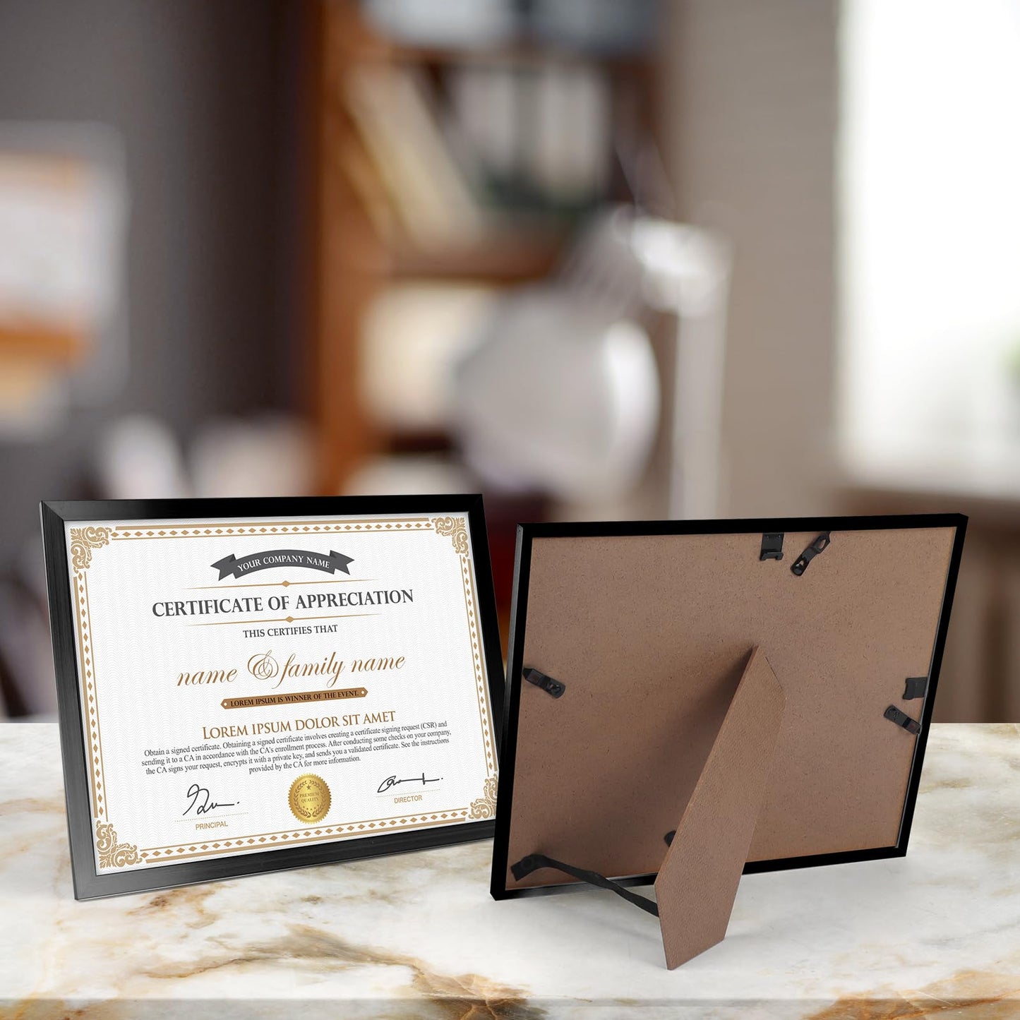 Hoikwo 18 Packs 8.5x11 Black Multi Plastic Picture Frames Set with Plastic Cover, Certificate Frames for Document Diploma Award, Light Weight Bulk 8.5 by 11 Frames Pack for Wall Hanging and Table