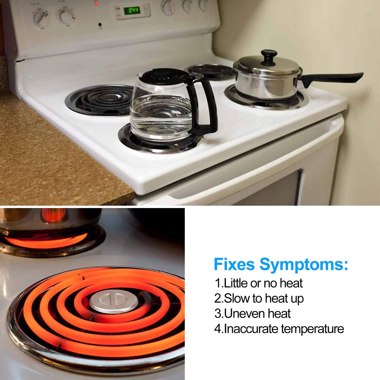 Upgraded WB30M1 WB30M2 Electric Stove Burners Replacement for GE Hotpoint Stove Element,Electric Range Burner Stove Coil for GE Stove Burner Replacement Parts,for GE Stove Top Element Burner (4 Pack)