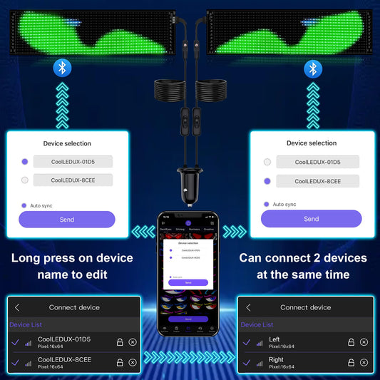2Pcs Devil Eyes Light for Cars | LED Eyes for Truck Windshield | Flexible Scrolling Programmable LED Sign | Can Edit Text/Graffiti/Animations