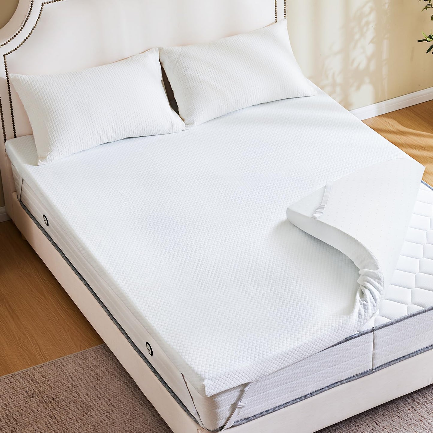 Sweetcrispy Memory Foam Mattress Topper Twin with Removable Soft Cover, 3 Inch Thick Gel Infused Cooling Toppers Pad for Twin Size Bed, Sleeper Sofa, RV, Camper, CertiPUR US Certified