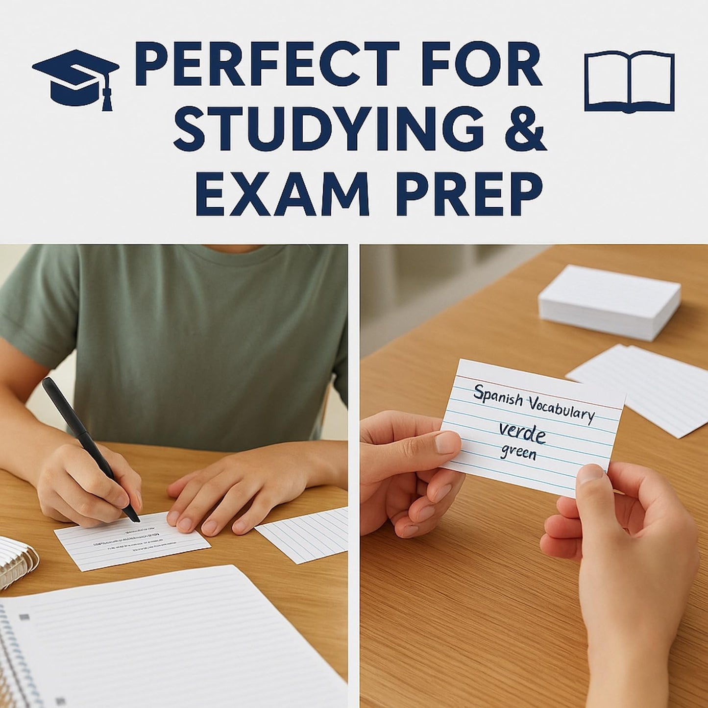 WritePads Index Cards Bulk, 2400 Flash Cards (24 Packs of 100), Wide Ruled Notecard, Blank Back Note Cards, Lined Flashcards for Studying School Home and Office, Made in USA (4x6)