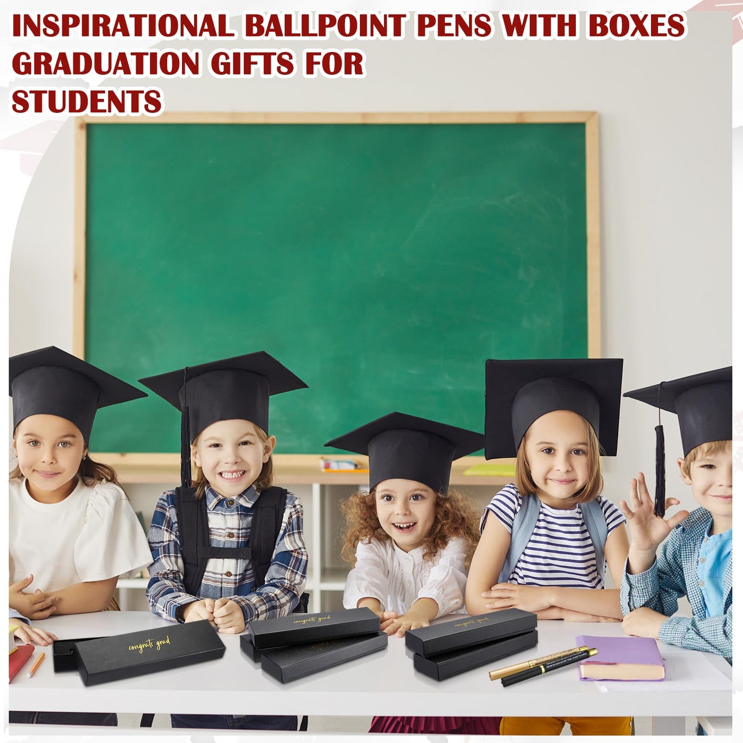 FoldTier 30 Set Graduation Pen Gifts Inspirational Ballpoint Pens with Congrats Grad Gift Boxes Funny Graduate Party Favor Gift for Class of 2026 Graduation Party Office School Stationery Supply