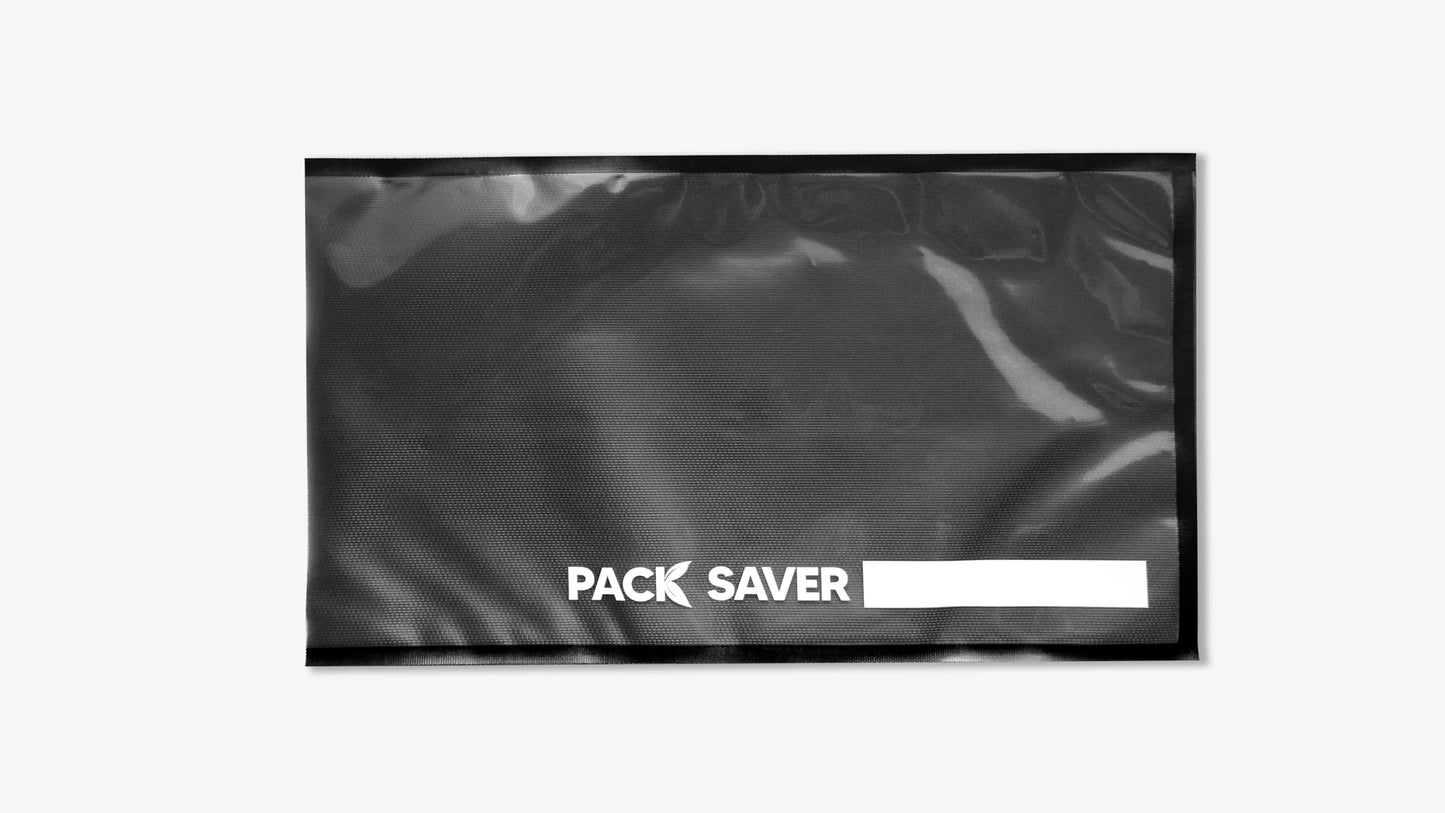 Pack Saver Vacuum Sealer Bags 50 Pack - 11"x19" Heavy Duty Pre-Cut Food Storage Bags for Food Saver, Meal Prep, Sous Vide - Commercial Grade BPA Free (Clear & Black)