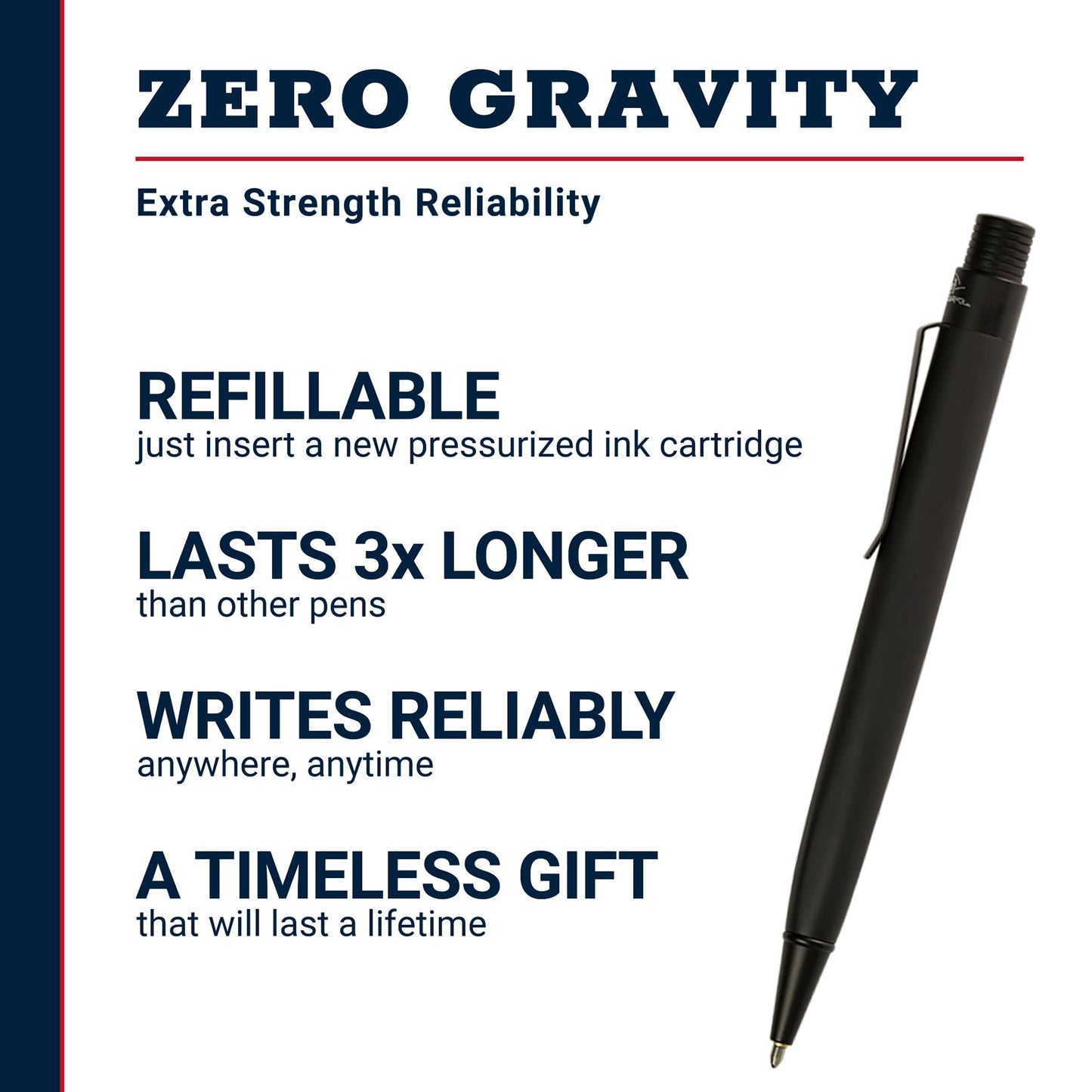 Fisher Space Pen Matte Black Rubber Finish Zero-Gravity Pen, Pressurized Ballpoint Pen, Writes Upside Down and in Extreme Temperatures, Smooth Black Ink, Medium Point, Gift Box