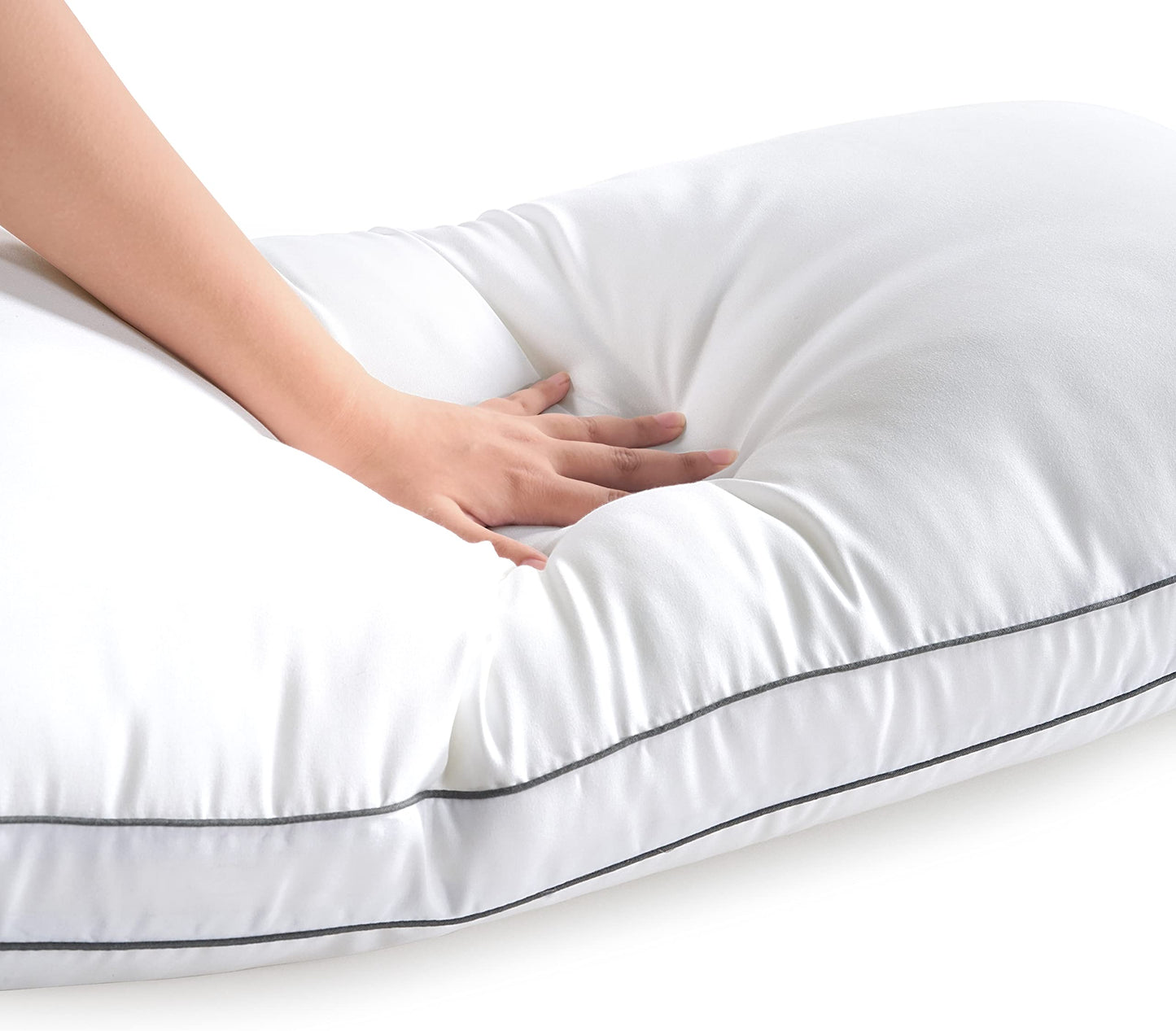 LANE LINEN Bed Pillows Standard Size Set of 4-20"x26" Medium Firm Down Alternative Pillows for Sleeping, Hotel Quality Back Stomach or Side Sleeper 4 Pack Pillow, Cooling Soft Easy Care - White