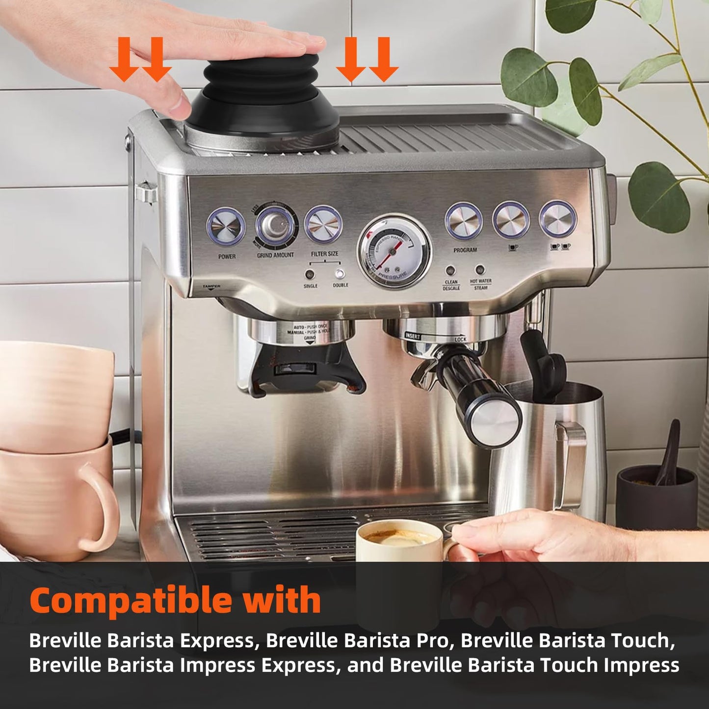 Single Dose Hopper for Breville, Single Dose Hopper with Silicone Bellows, Compatible with Breville Barista Express, Breville Barista Pro, Breville Barista Touch, and Impress