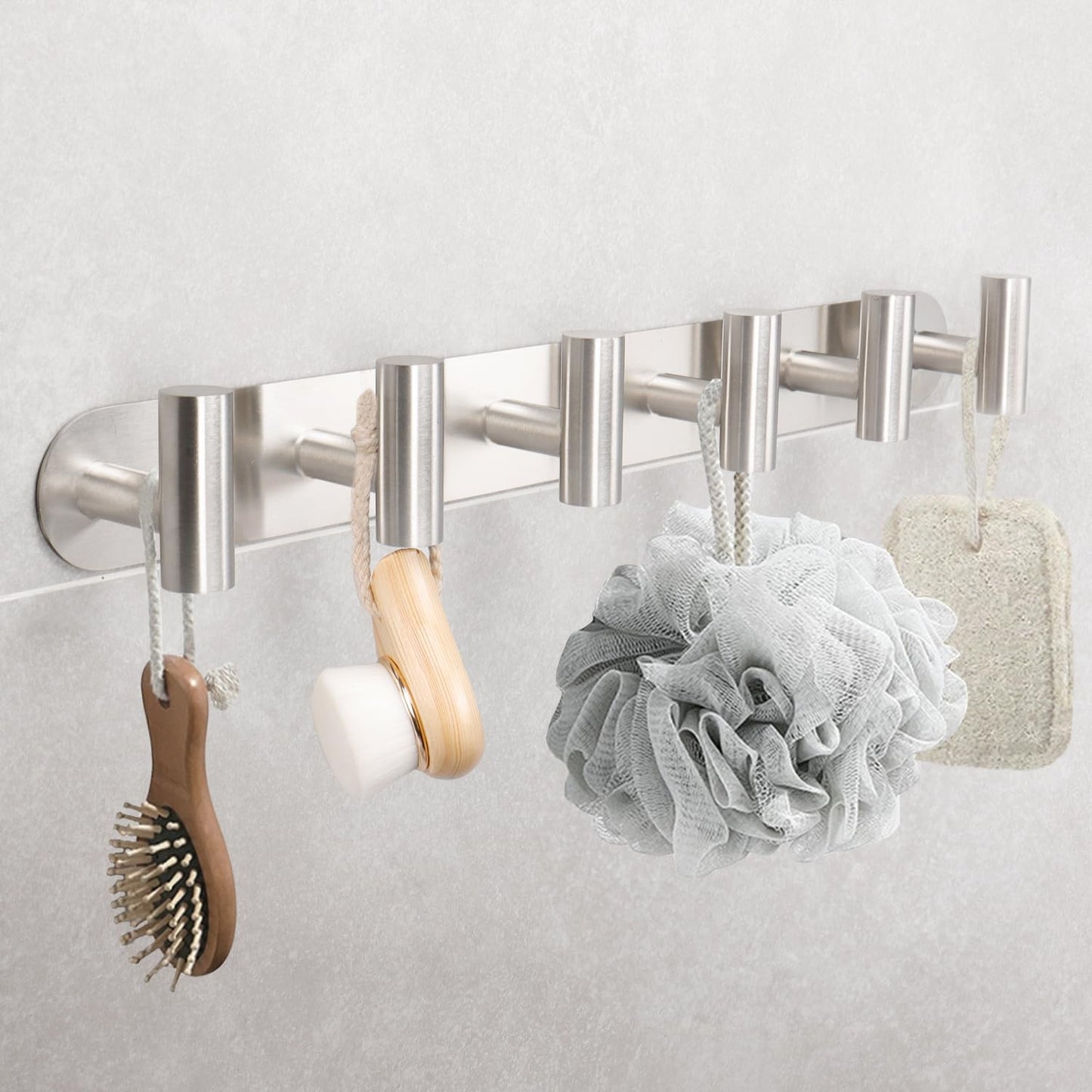 Vanloory Coat Hook Rack, Wall Mounted Coat Rack with 12 Hooks, Heavy Duty Towel Hook Rack Wall Hooks for Hanging Coat, Stainless Steel Coat Hanger for Bathroom Entryway Mudroom(Brushed Nickel)