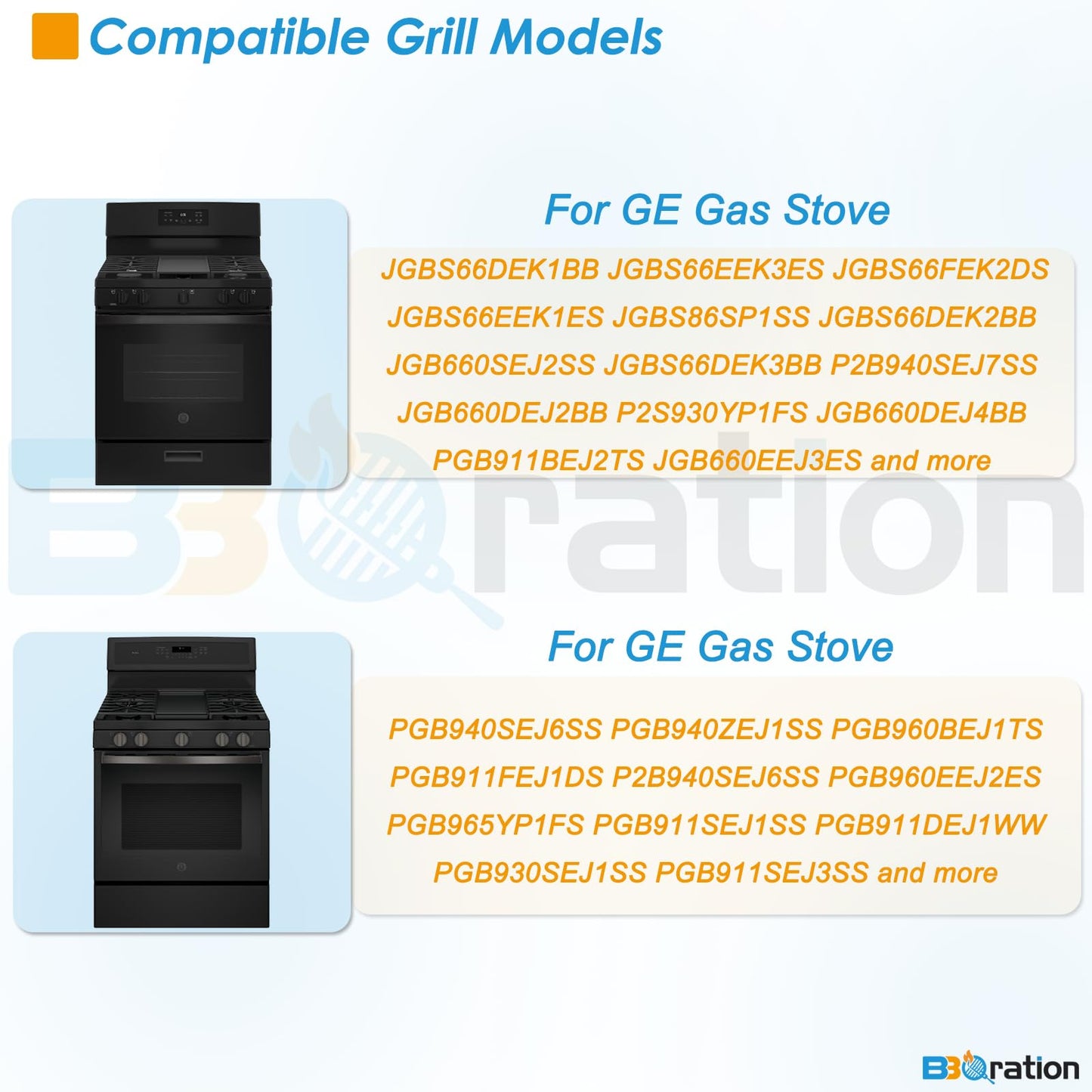 BBQration WB31X27150 Stove Grate Replacement Parts for GE Gas Stove JGBS66REKSS JGBS61RPSS PGB935YPFS, JXGRATE1 WB31X24737 General Electric Gas Range Burner Grate, Stove Surface Top Center Grate