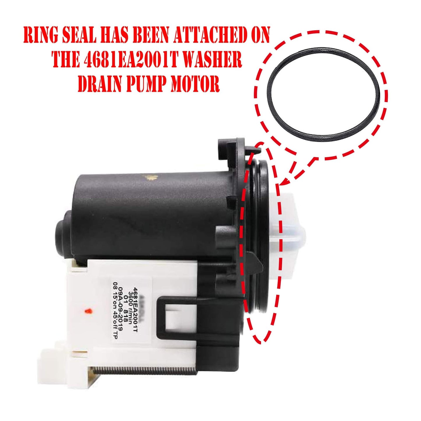 4681EA2001T WM3170CW WM3670HW WM3670HVA Drain Pump fit for LG Kenmore OEM Washer WM3997HW WM3270CW WM3770HVA WM2101HW fit for Kenmore Elite 796403119 796410733 796412722 AP5328388 Fix OE prime&swift