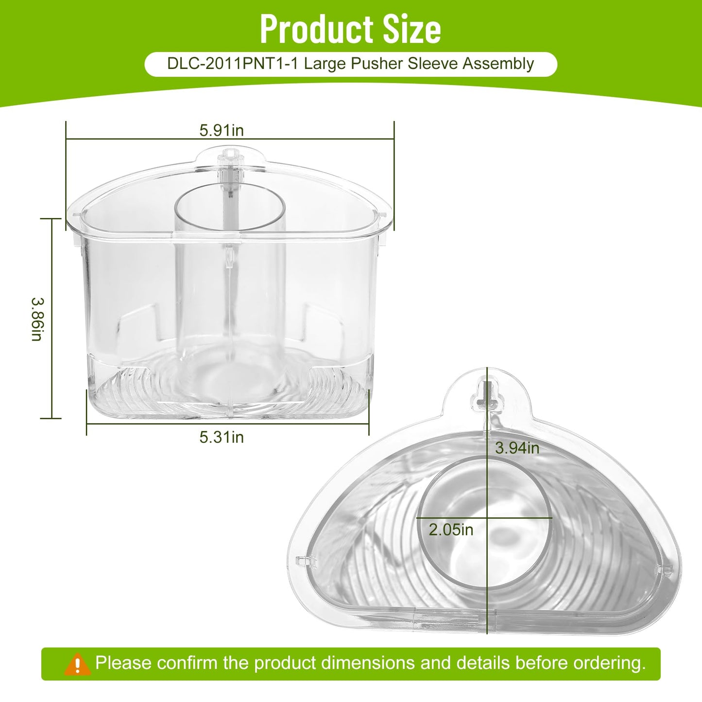 DLC-2011PNT1-1 Large Pusher Sleeve Assembly Replacement Compatible with Cuisinart Food Processor DLC-2007N DLC-2009CHB DLC-2009CHBMY DLC-2011CHBY DLC-2011N DLC-2009GMAMZ