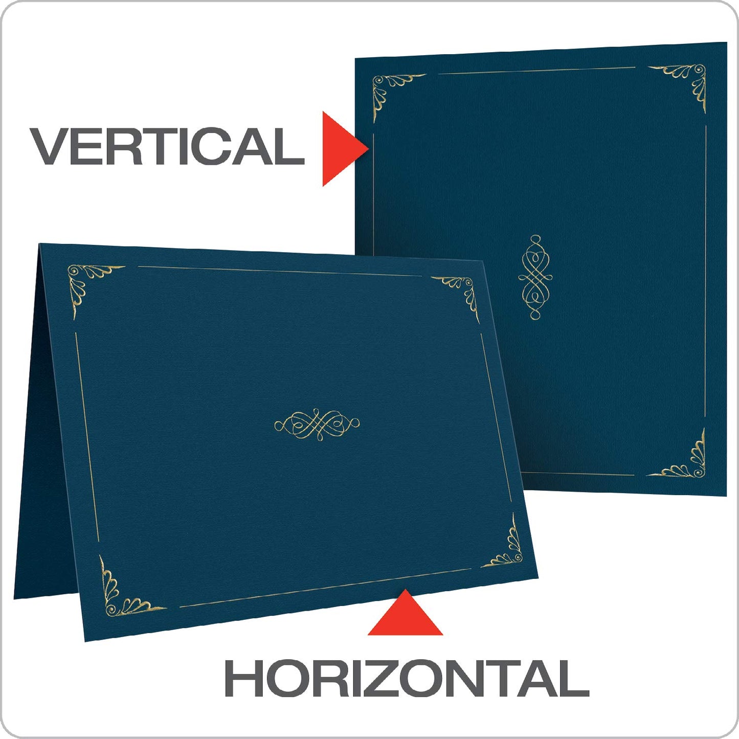 Oxford Certificate Holders, Diploma Covers for Letter Size 8.5x11 Certificates, Cardstock, Dark Blue, Letter Size, 25 per Pack (299235)