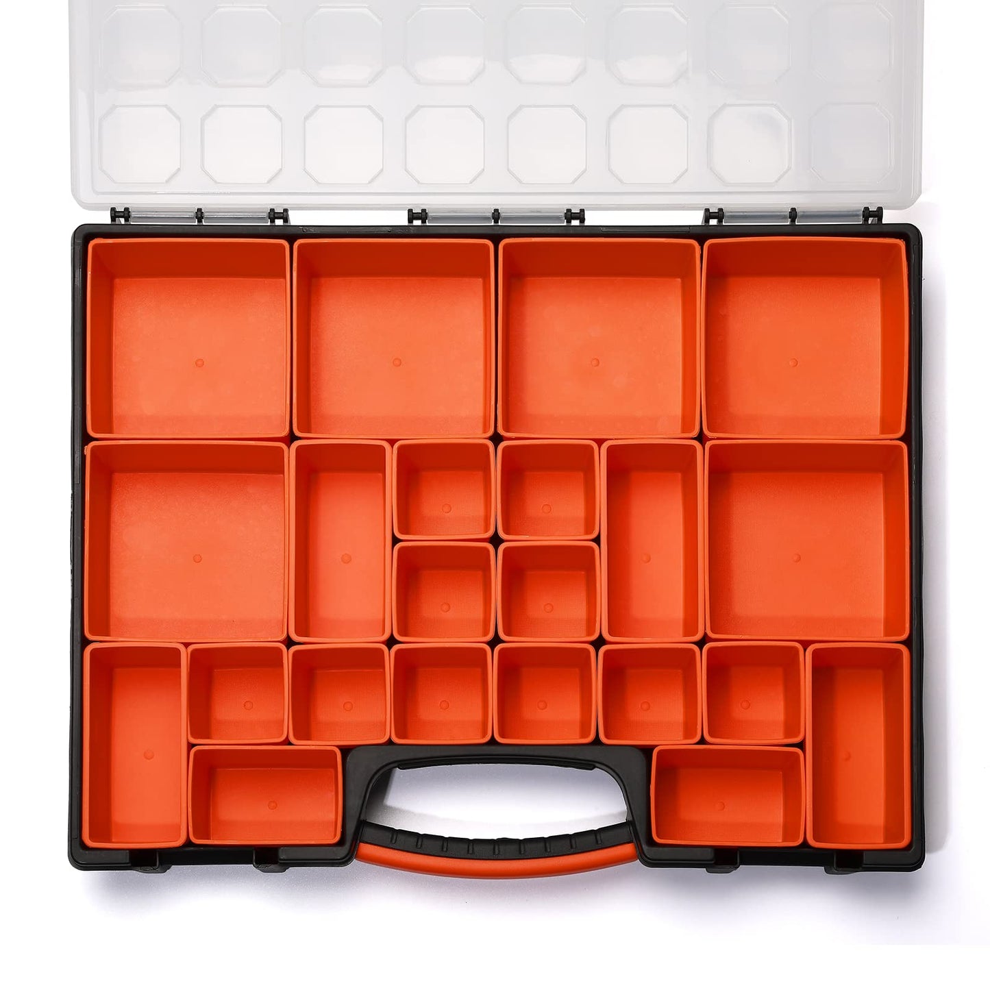 EMENTOL 2PCS Multi-Purpose Portable Organizer Box Set with 44-Removable Compartments, 2 Pieces Professional Boxes with Dimension 16.2"L*13"W*2.3"H