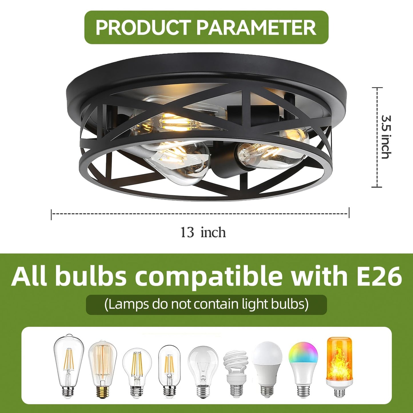 piano7797 13 inch Black Flush Mount Ceiling Light Fixtures,3-Light Modern Hallway Light Fixtures Ceiling, Black Lights Fixture Ceiling Mount for Farmhouse,Kitchen, Bedroom (1 Pack)