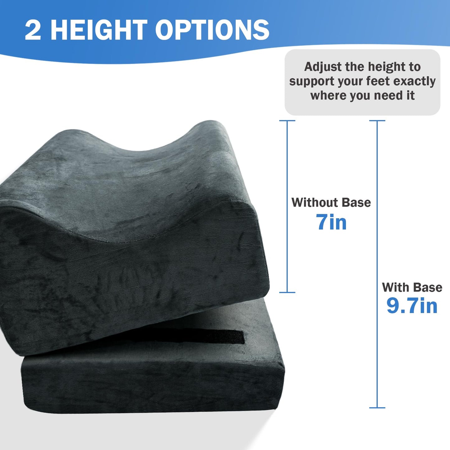 Setguopal Foot Rest for Under Desk, Adjustable Height Ergonomic Footstool for Office Chair and Gaming Chair, Supports Feet and Legs to Relieve Back Hip Fatigue, Anti-Slip Bottom