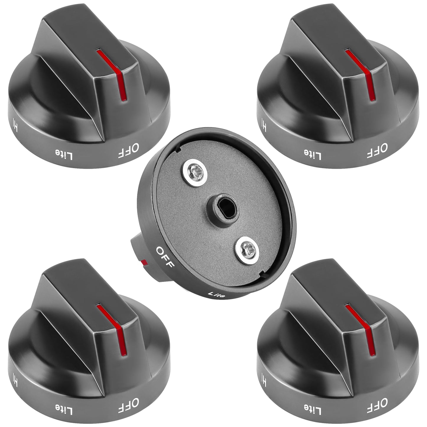 AMI PARTS DG94-03500A/Z Gas Stove Knob Replacement(Black) and DG94-03500X Gas Stove Knobs -Models NX60T8111SS NX60T8311SS NX60T8711SS for Oven Burner Top Stove knobs
