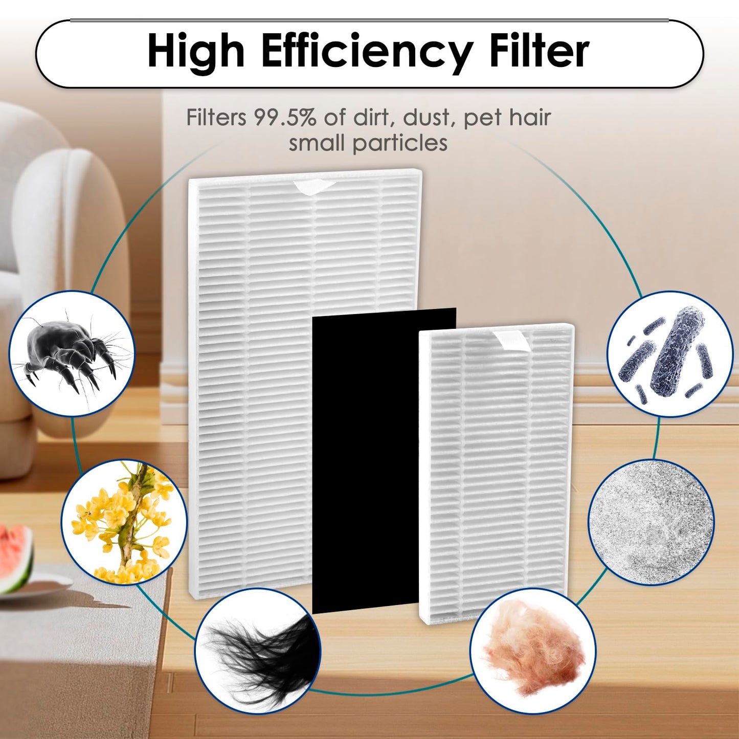 (16 Pack) M2 Pro Replacement Parts for Lefant M2 Pro/ M2S Pro Robot Vacuum, 1 Roller Brush, 4 Side Brushes, 4 HEPA Filters with Foam Filters, 2 Mop Pads, 4 Dust Bags, 1 HEPA Filter for Base Station