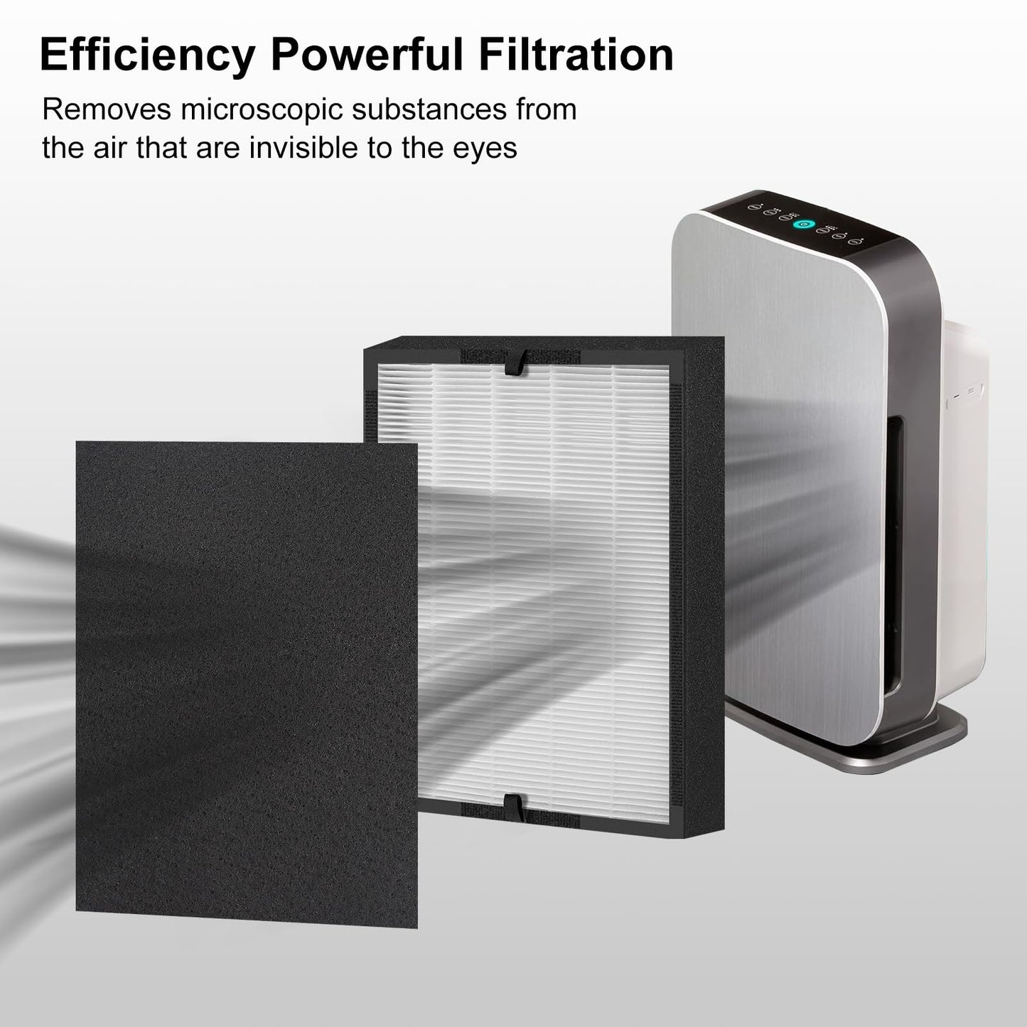 Ancolin 8 pcs 45i Replacement Filter, Compatible with Alen BreatheSmart Flex BH400 and 45i Air Filter, Compares to Part # B4-Pure / FL40 (2 filter + 6 Carbon Pre-filter)