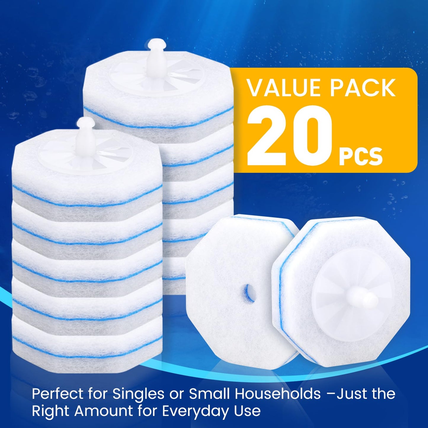 Toilet Brush Refills, Disposable Toilet Bowl Cleaner Refills for Toilet Cleaner Wand, Single-Use Hygienic Scrubber Pads, 150 Count