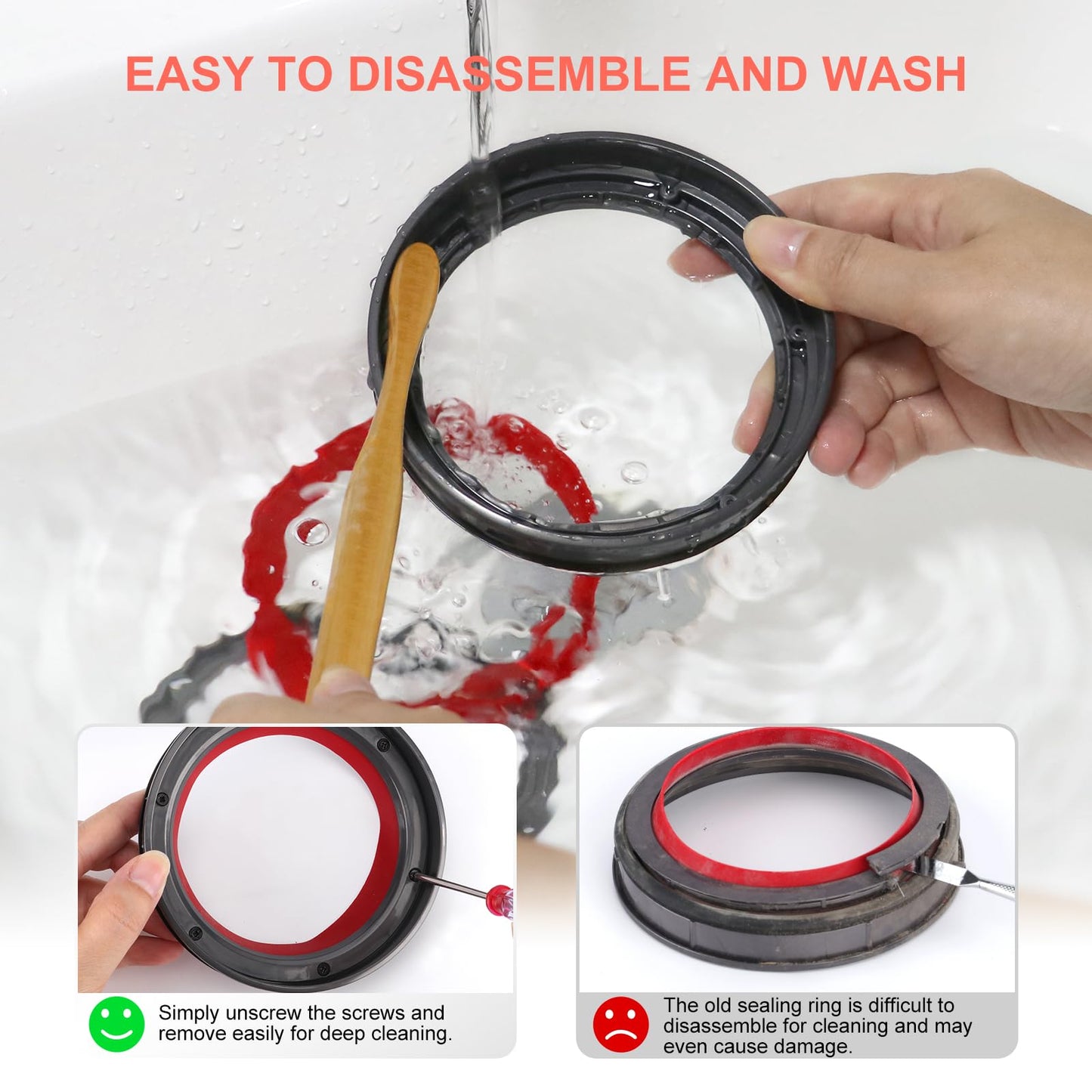 Upgraded SV16 SV29 Dust Bin Sealing Ring Compatible with Dyson Outsize Canister Replacement Part, Compatible with Outsize V11/Gen 5/Absolute/Absolute Dustbin Seal Ring Accessories 970422 970423