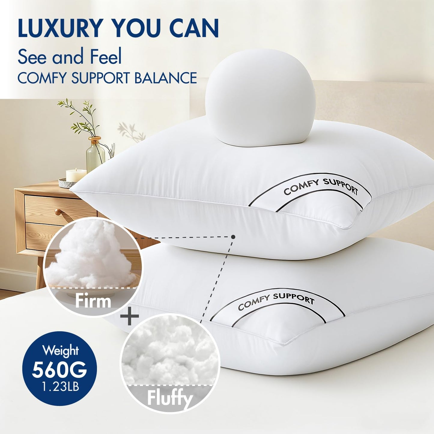 MIULEE 18x18 Inch Pillows Inserts, Pack of 4 Down Alternative Virgin Filling Comfy Support Throw Pillows for Sofa Couch Bed