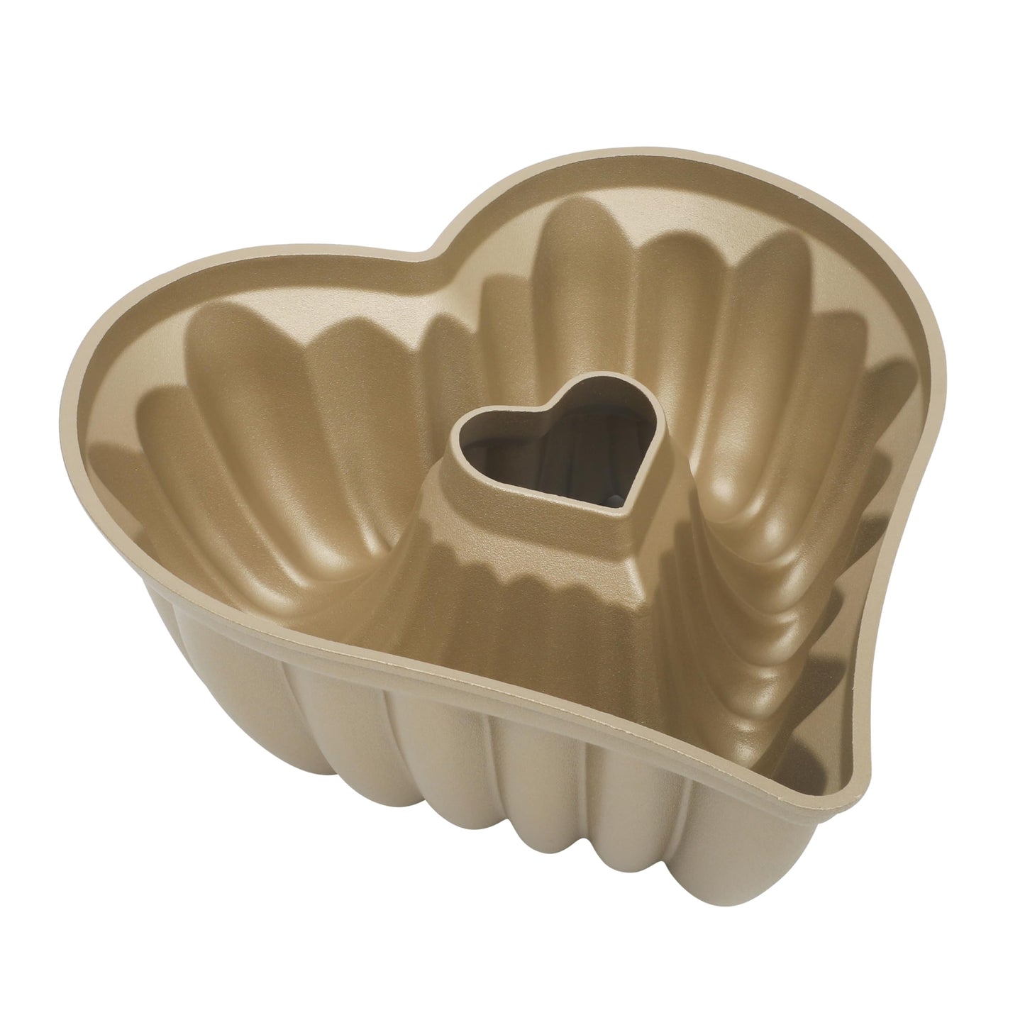 Martha Stewart Dunelle 10.75" Heart‑Shaped Cake Mold — Cast Aluminum Nonstick Fluted Cake Pan — Easy Release, Oven‑Safe to 450°F