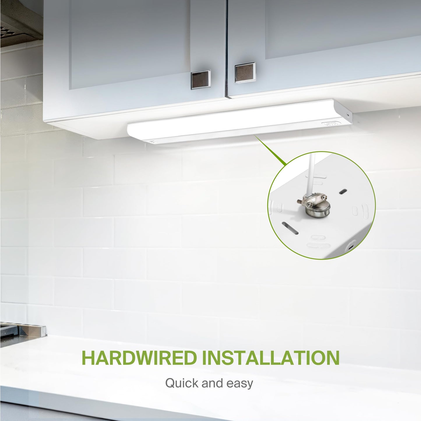 ASD LED Under Cabinet Lighting Hardwired, 32 Inch 16W 2700K-5000K Selectable, 1436LM, CRI90+, Direct Wire Linkable Under Counter Lights for Kitchen, Dimmable Under Cabinet Lights, White, UL Certified