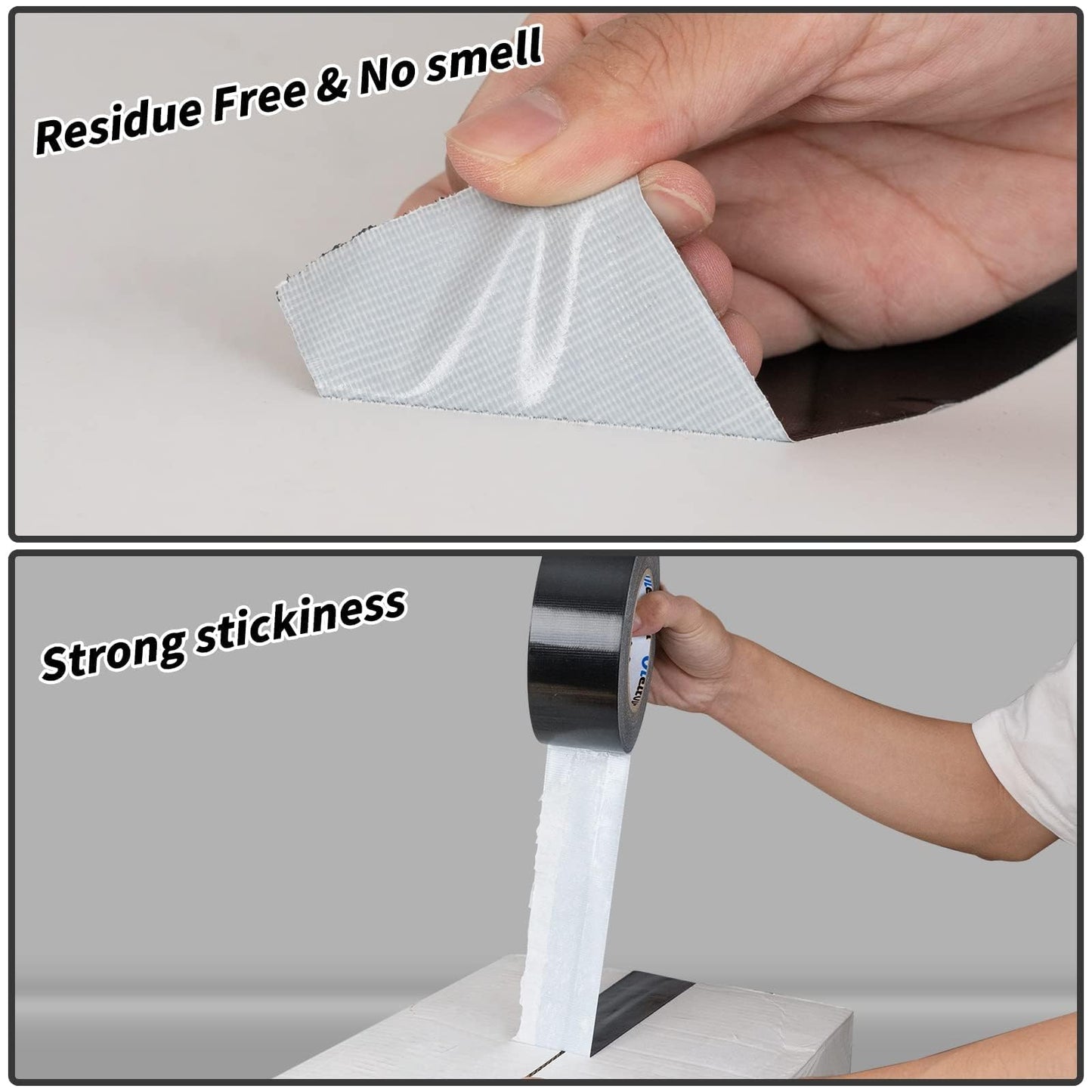 16 Pack Black Duct Tape Heavy Duty Bulk, 2 inch x 30 Yards,Strong No Residue All-Weather Duct Tape, Waterproof, Tear by Hand, Multi-Use for Indoor & Outdoor Repairs, Industrial, Professional Use