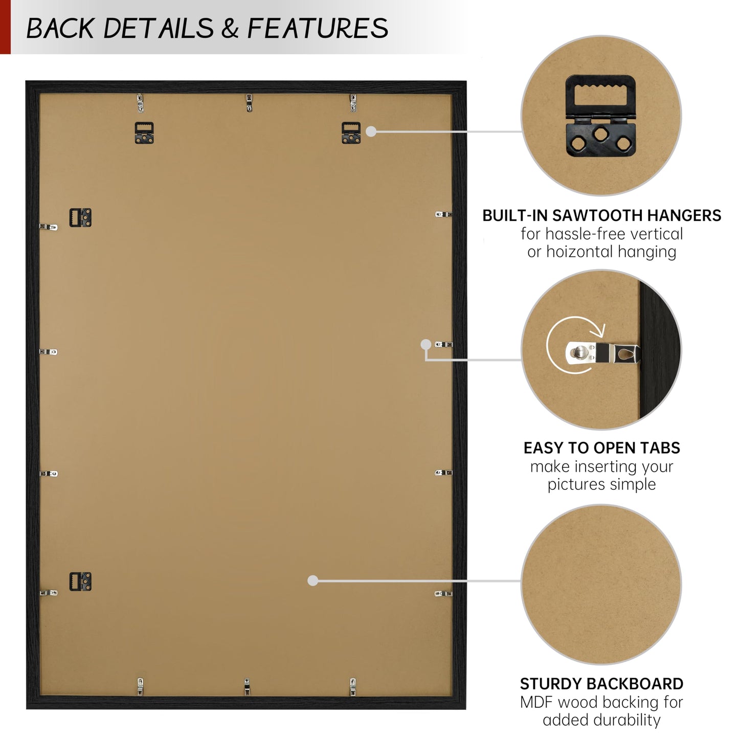 LUGHFSV 28x40 Picture Frame for Wall, Vertical or Horizontal Wall Hanging Large Poster Frame for Photo and Posters, Poster Frame 24x36 with Mat 28x40 Without Mat