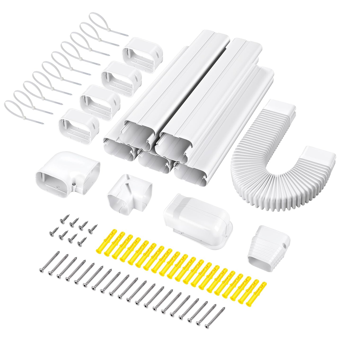 Mini Split Line Set Cover: 4″ W 10 Ft Decorative PVC LineSet Cover for Mini Split Air Conditioner, HVAC, Central AC & Heat Pump Systems, Perfect for Outside Use