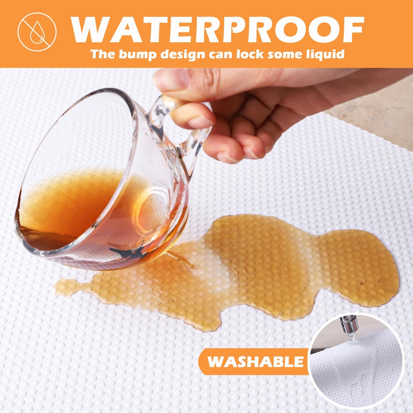 FLPMIX Shelf Liners for Kitchen Cabinets: 23" Wide Waterproof Under Sink Mats - Non-Adhesive Easy to Cut Large Drawer Liner for Pantry Cupboard 23" x 300" White